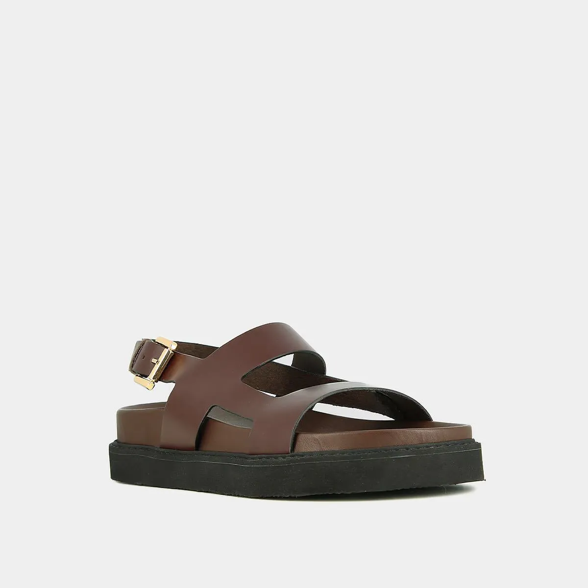585- Lagune Cuir Glace Marron-Fonce