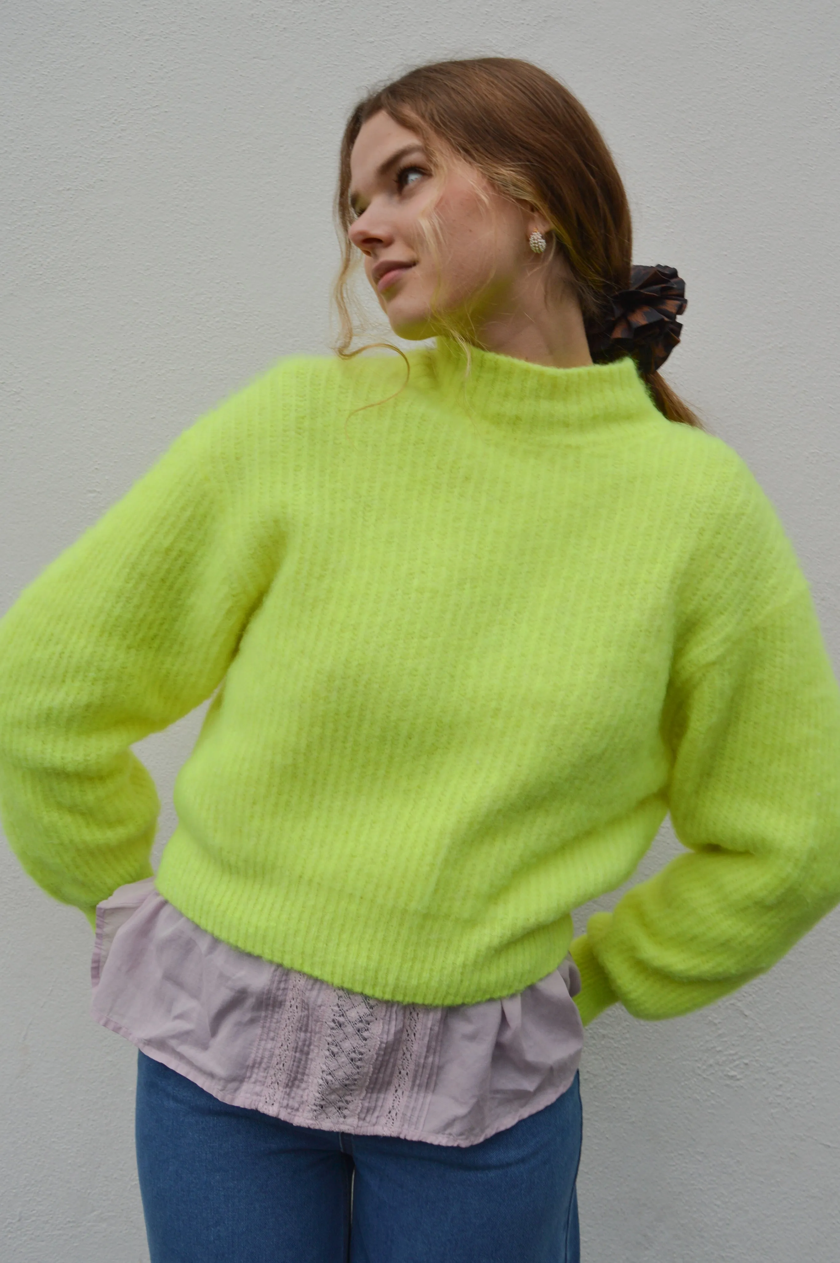 American Vintage East Neon Yellow Pullover