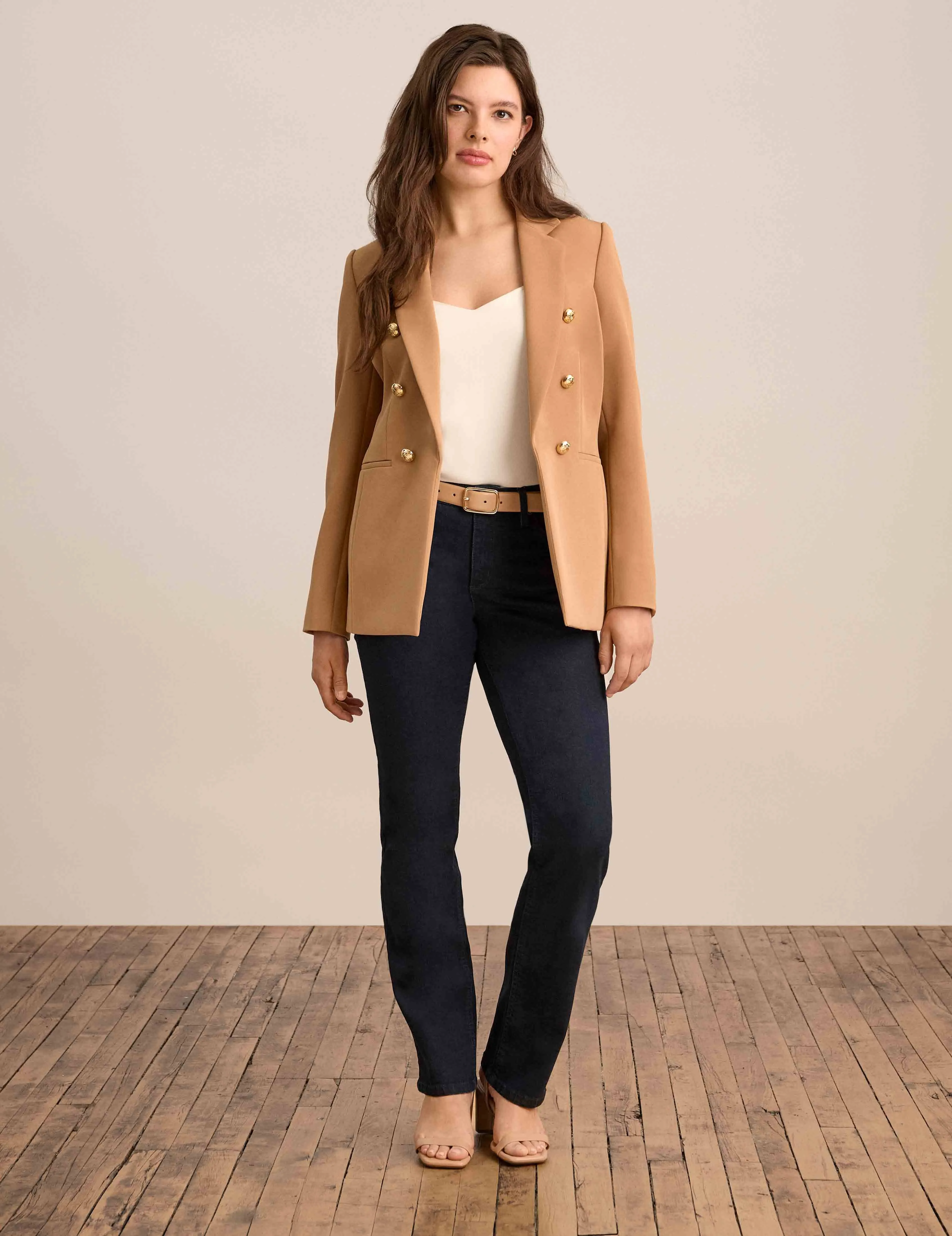 Anne Stretch Faux Double Breasted Jacket - Sale