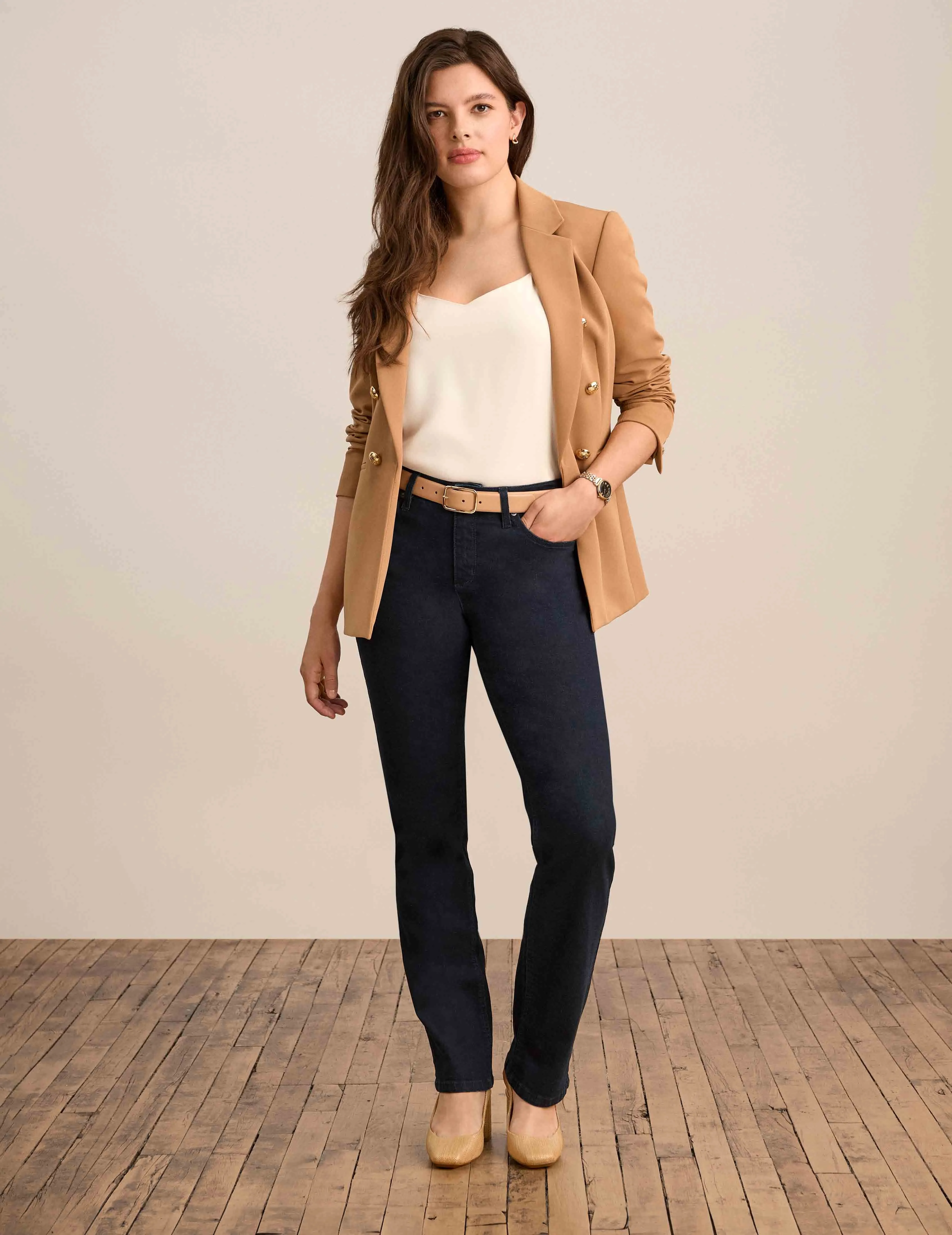Anne Stretch Faux Double Breasted Jacket - Sale
