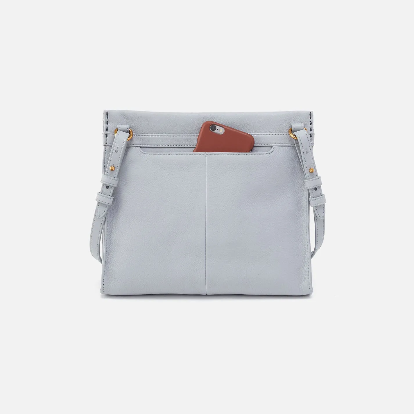 Austin Medium Crossbody In Pebbled Leather - Blue Pearl