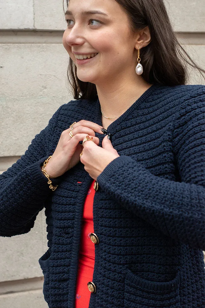 Ba&sh Gaspard Navy Cardigan