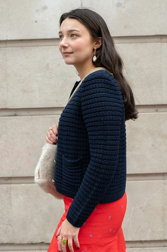 Ba&sh Gaspard Navy Cardigan