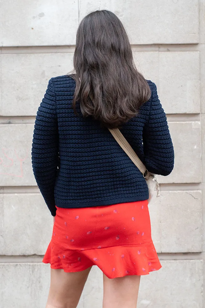 Ba&sh Gaspard Navy Cardigan