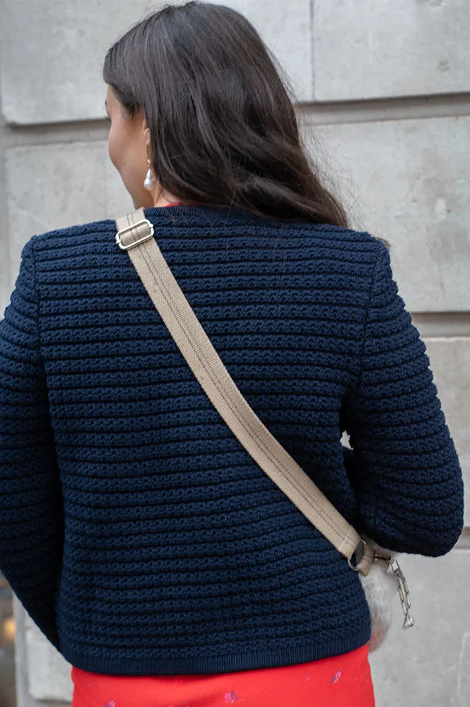 Ba&sh Gaspard Navy Cardigan