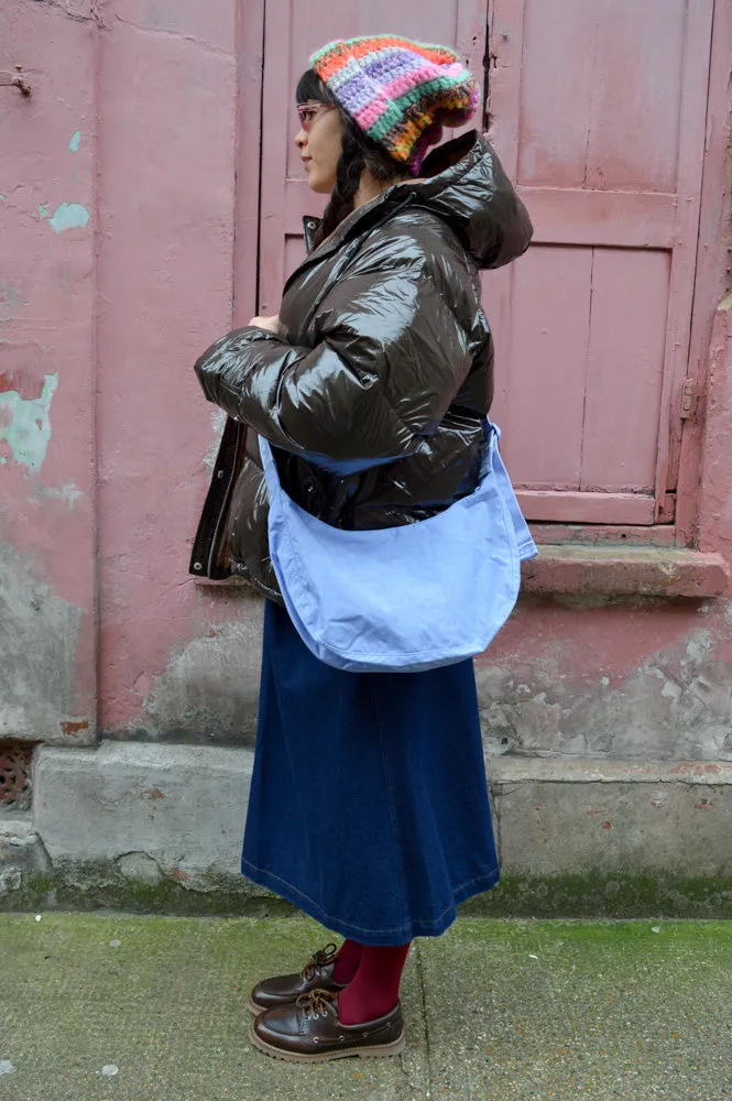 Baggu French Blue Medium Nylon Crescent Bag