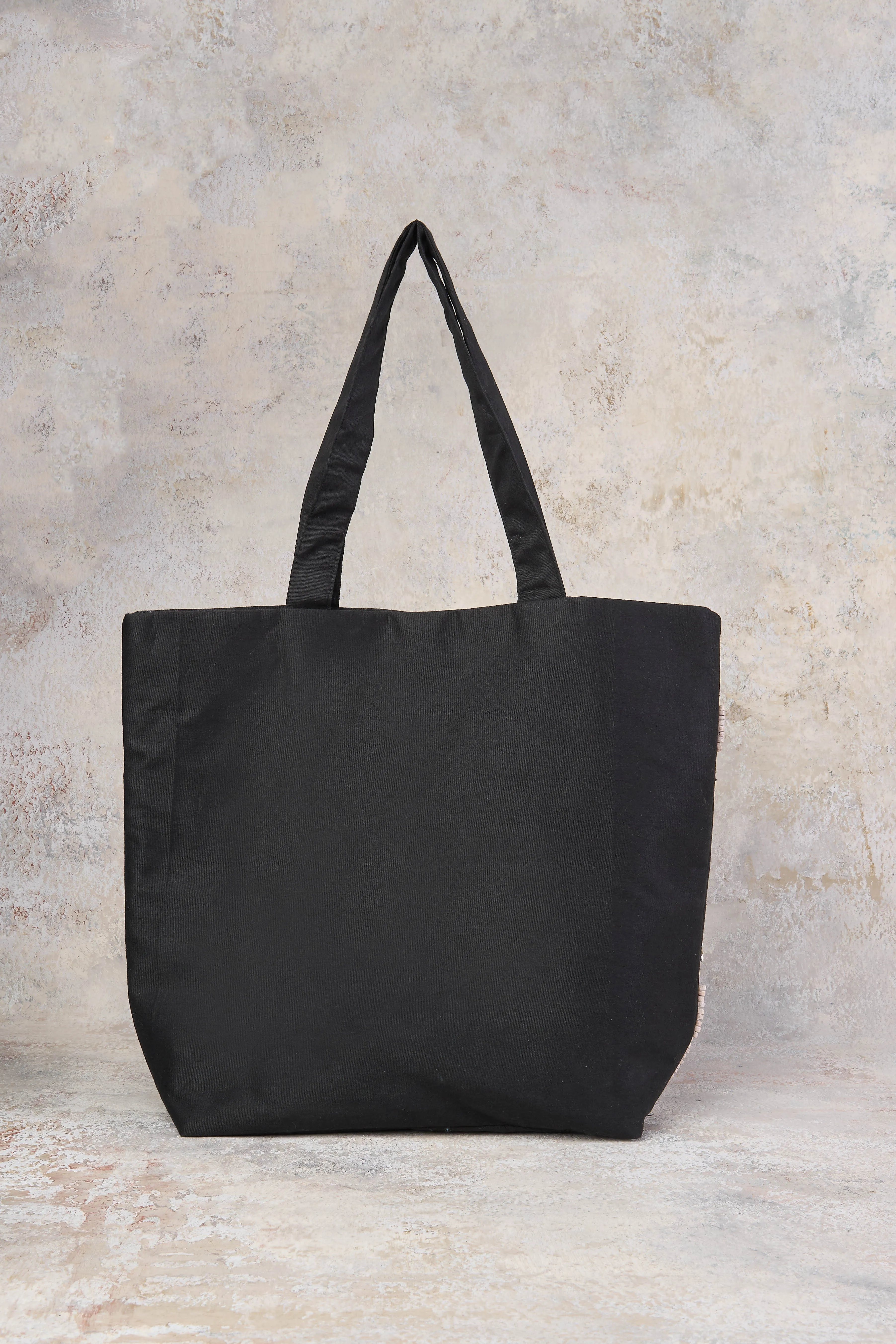 Bailey Beaded Tote Bag - Black