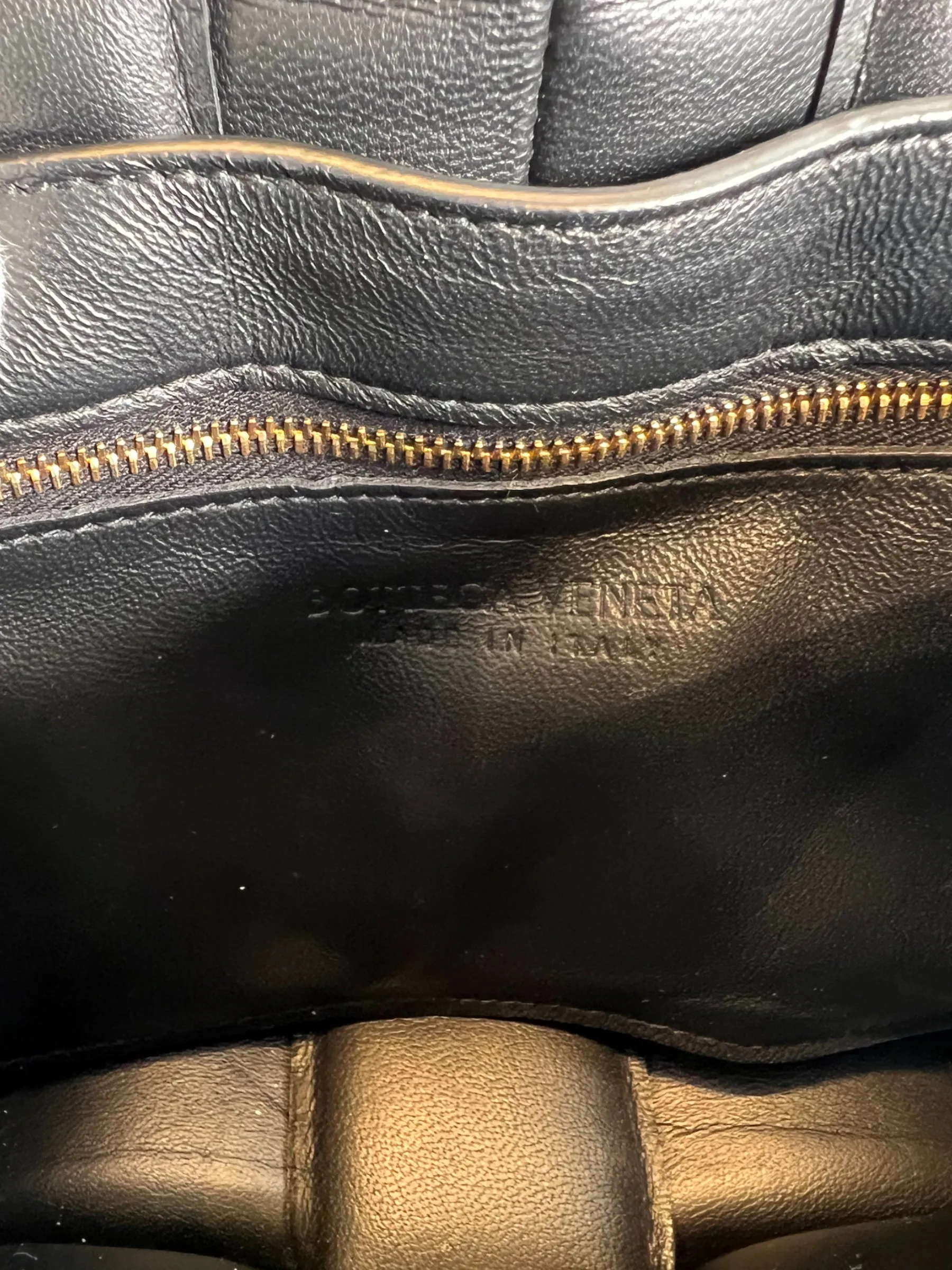 Bottega Black Quilted Leather Chain Cassette Shoulder Bag