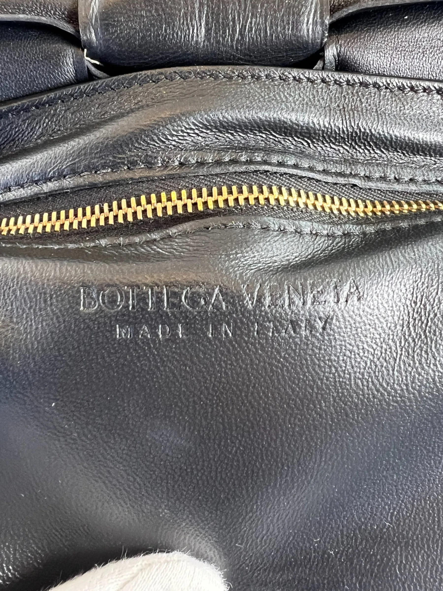 Bottega Black Quilted Leather Chain Cassette Shoulder Bag