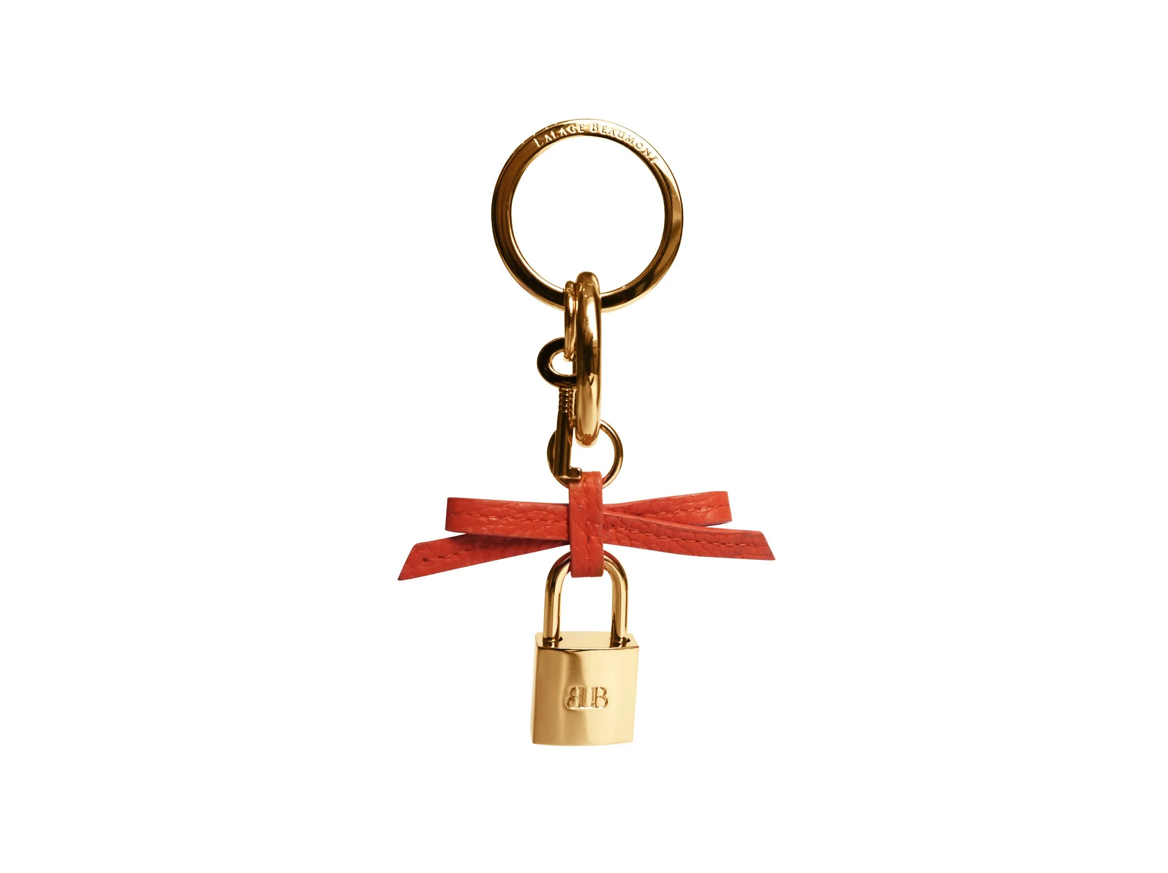 Bow and Padlock Keyring/Bag Charm - Caribou - Orange