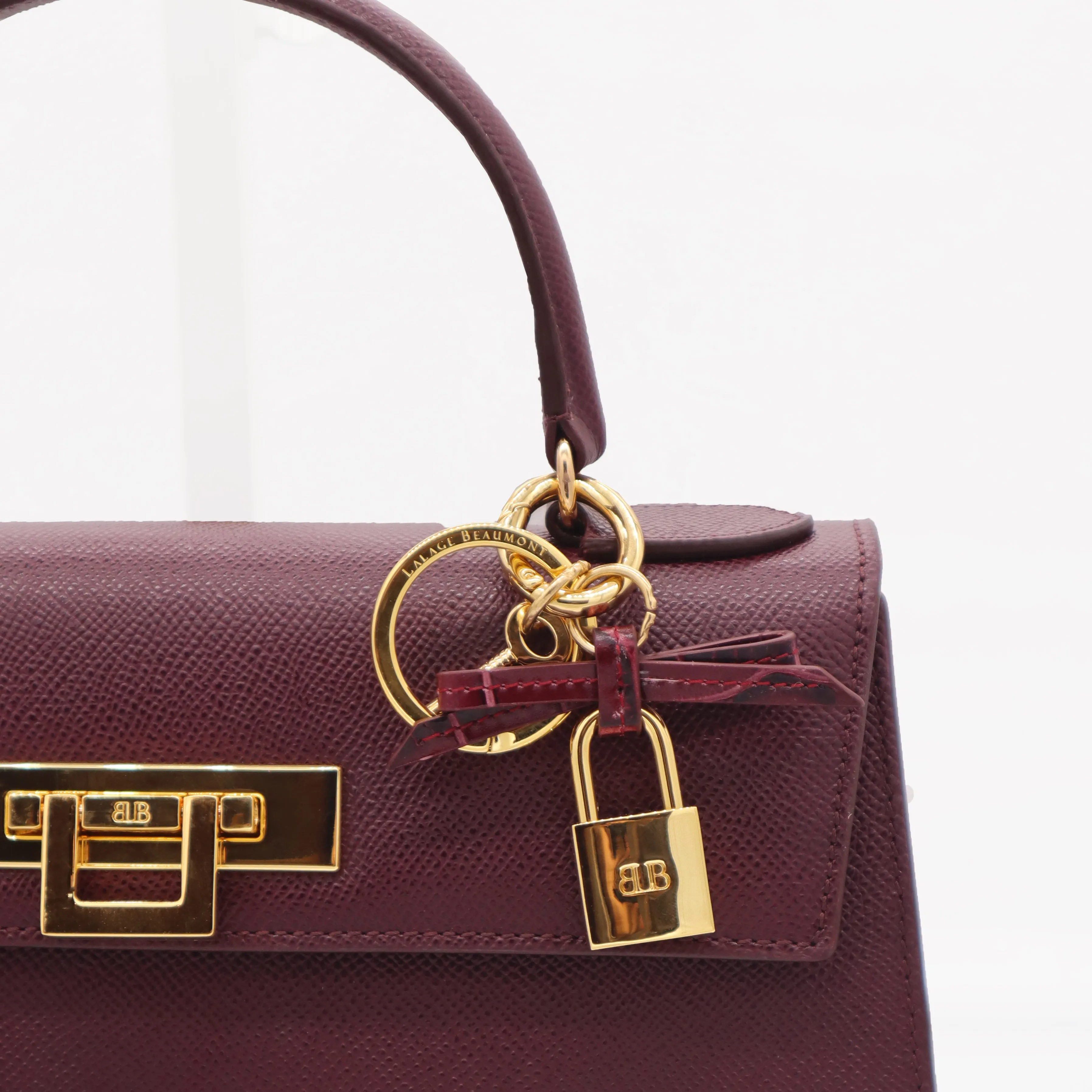 Bow and Padlock Keyring/Bag Charm - Orinoco - Wine