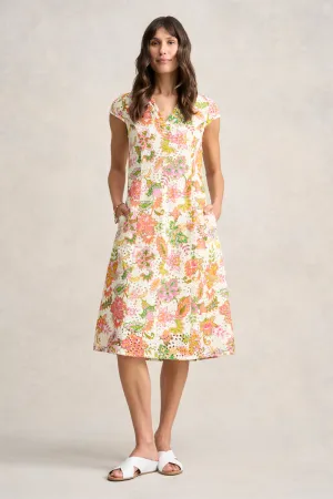 Broderie Printed Dress - Floral White Print
