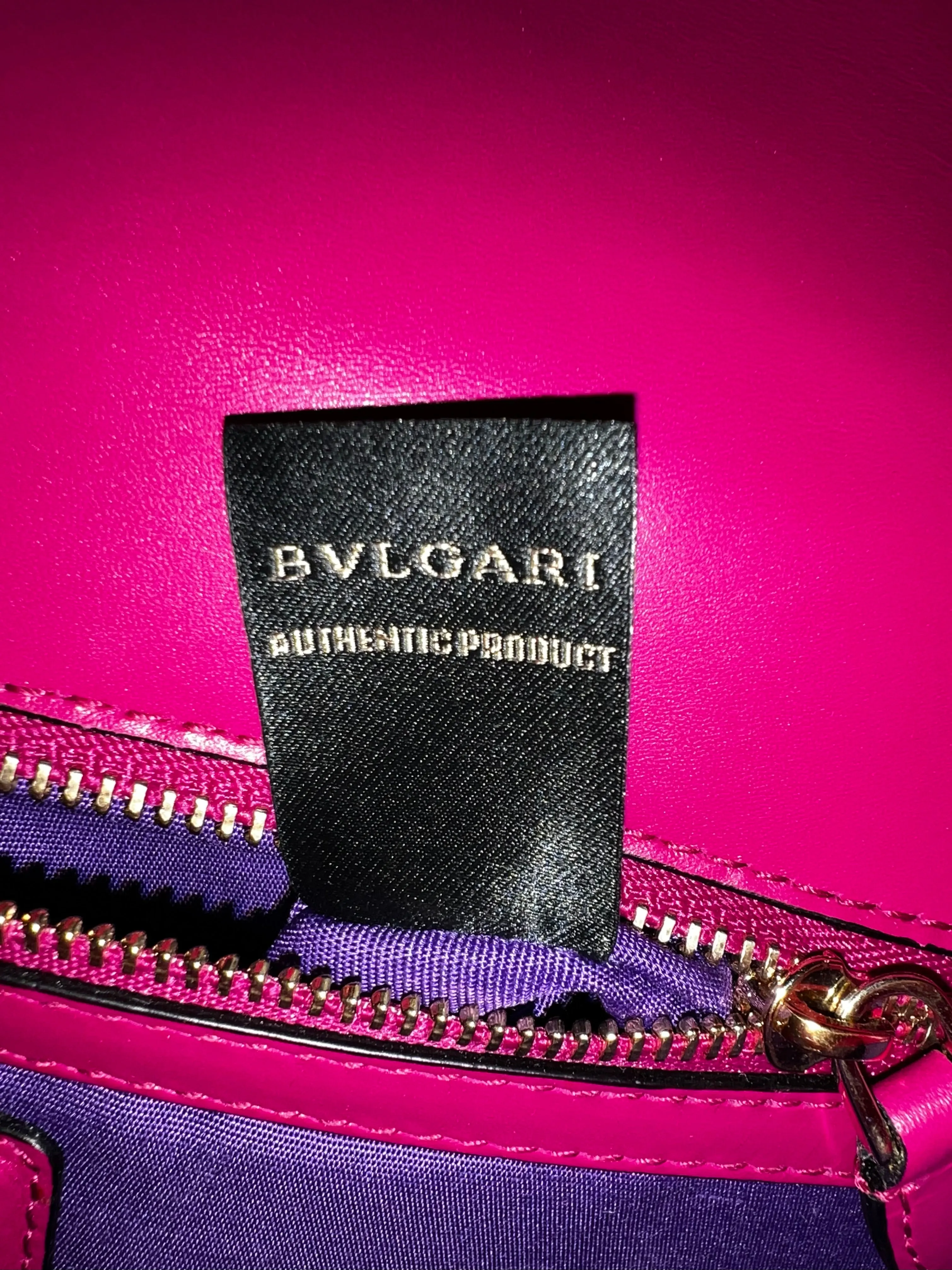 Bvlgari Pink Leather Serpentine Forever Crossbody