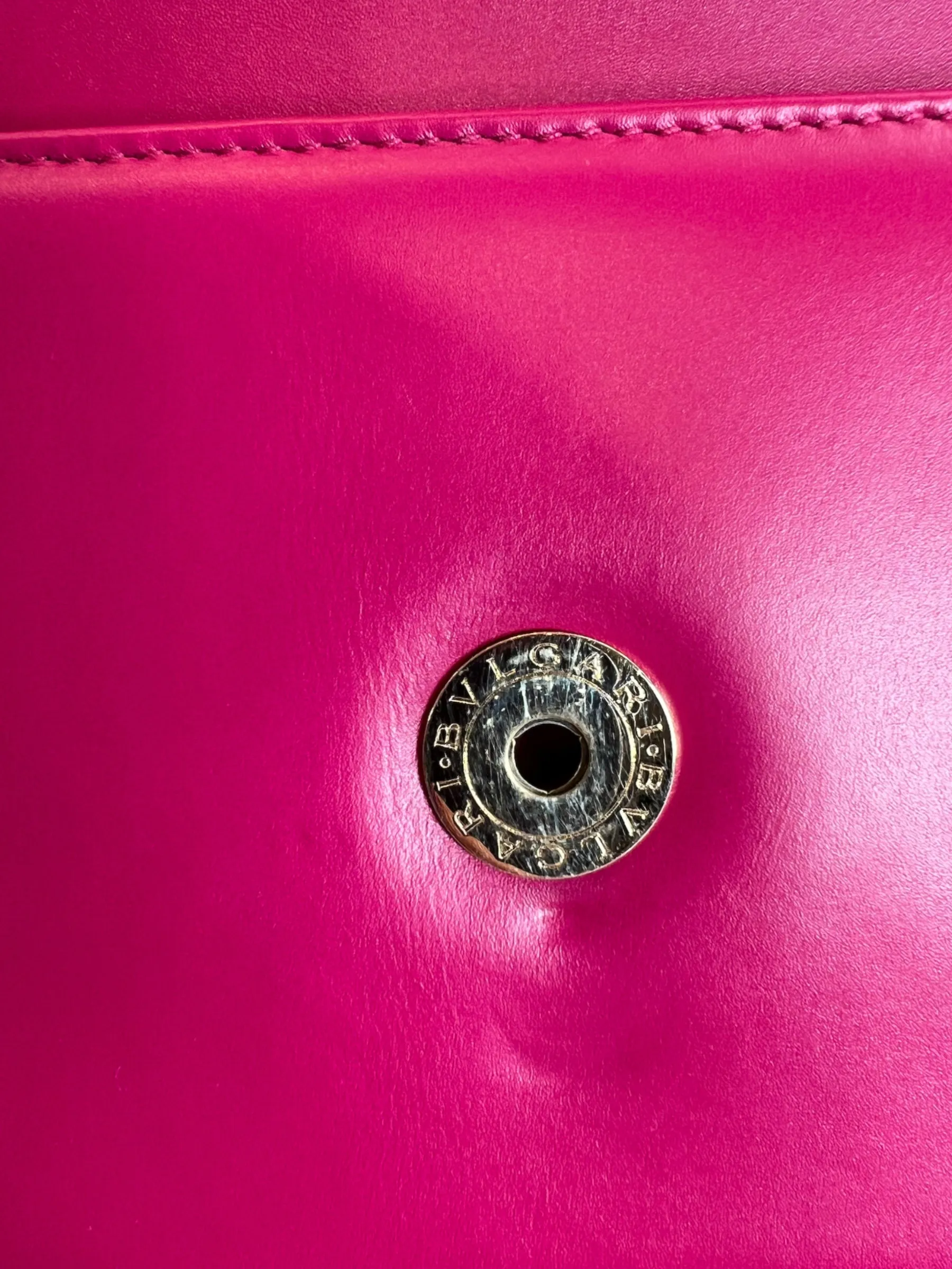 Bvlgari Pink Leather Serpentine Forever Crossbody