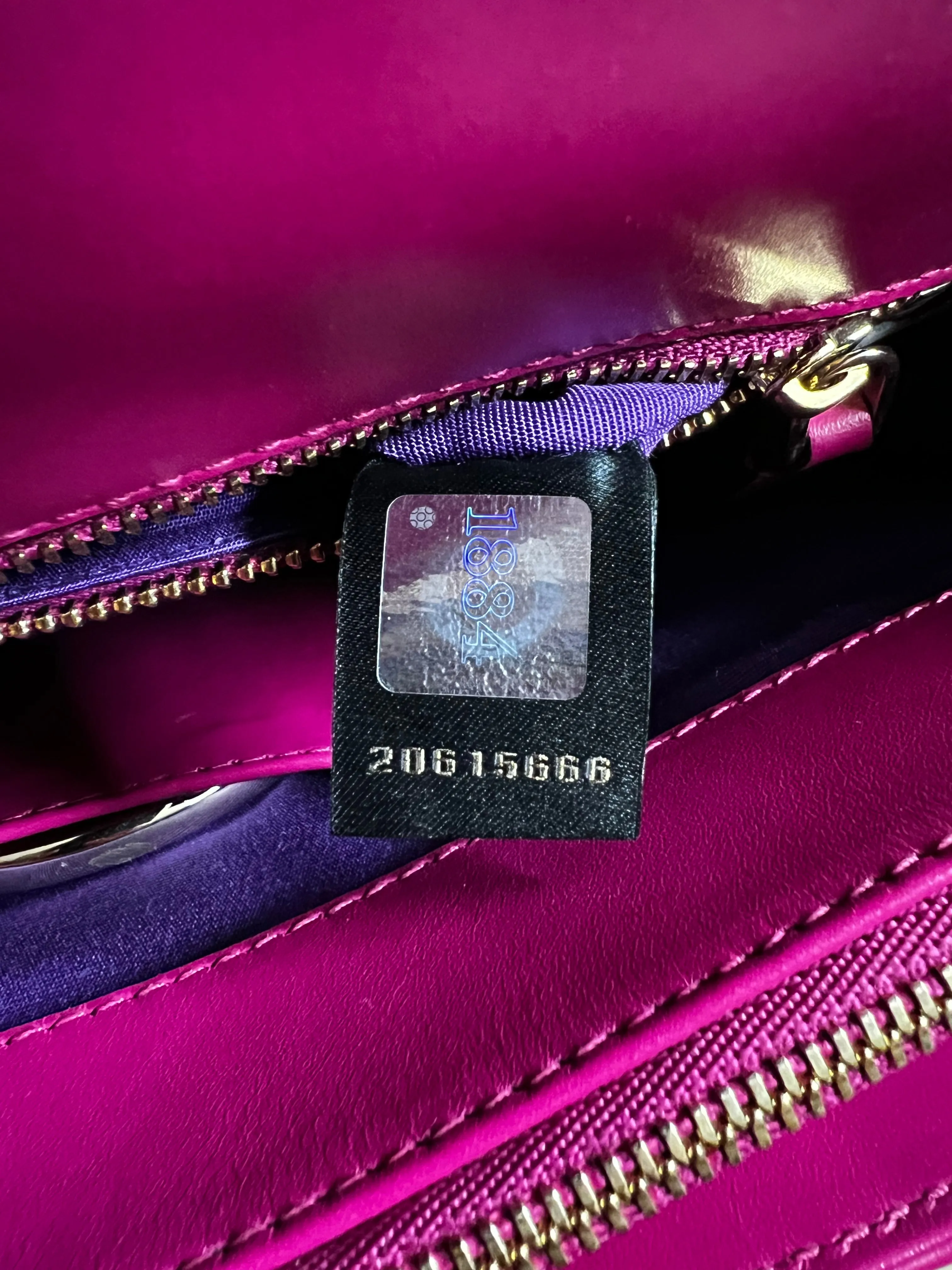 Bvlgari Pink Leather Serpentine Forever Crossbody