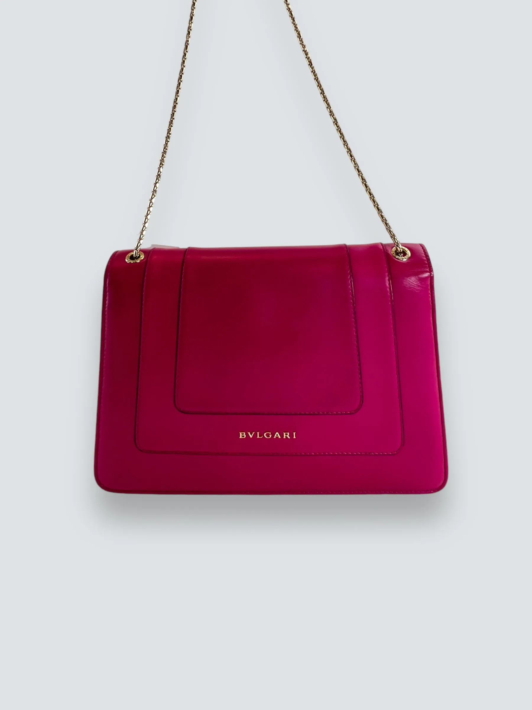 Bvlgari Pink Leather Serpentine Forever Crossbody