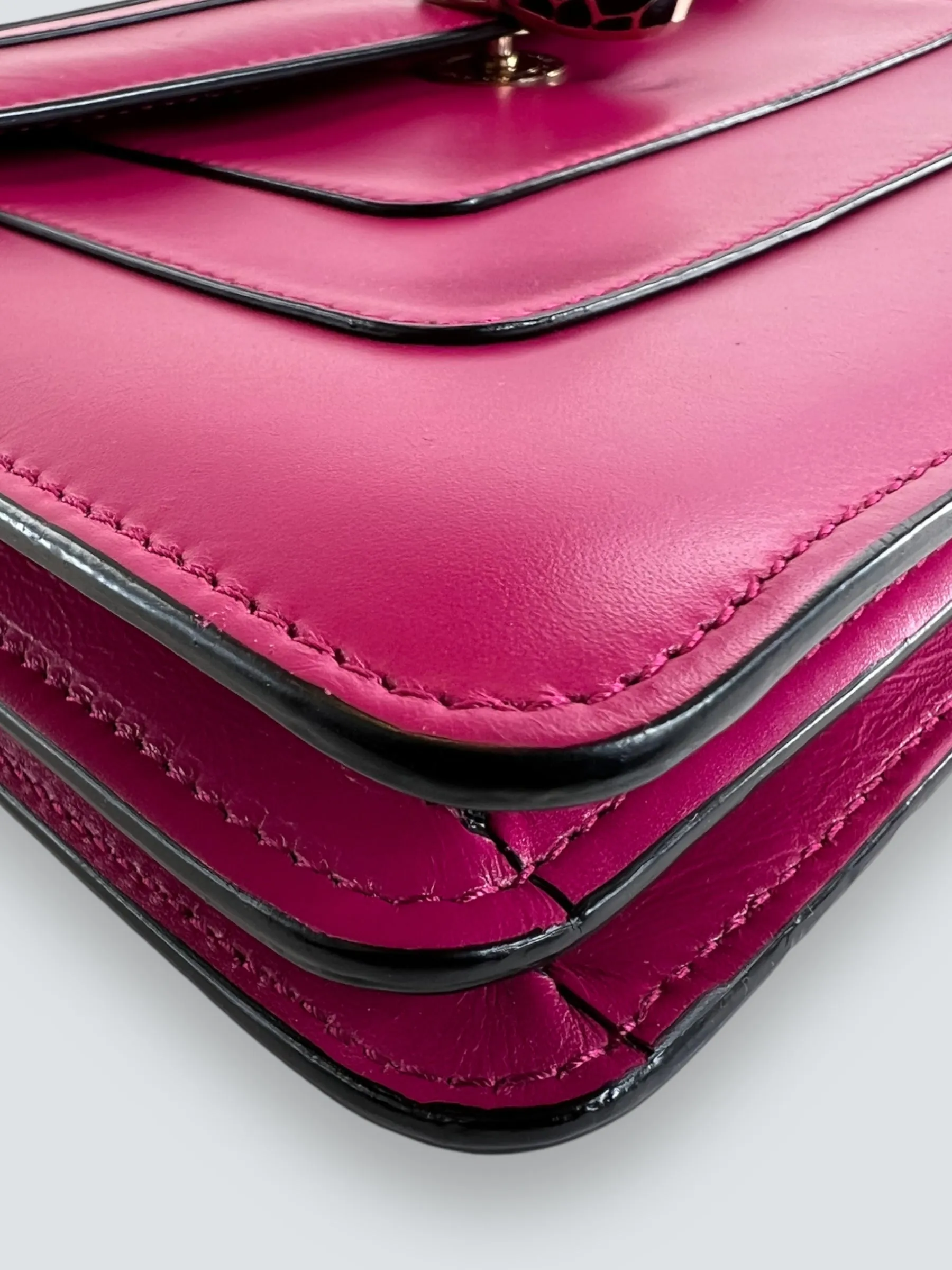 Bvlgari Pink Leather Serpentine Forever Crossbody