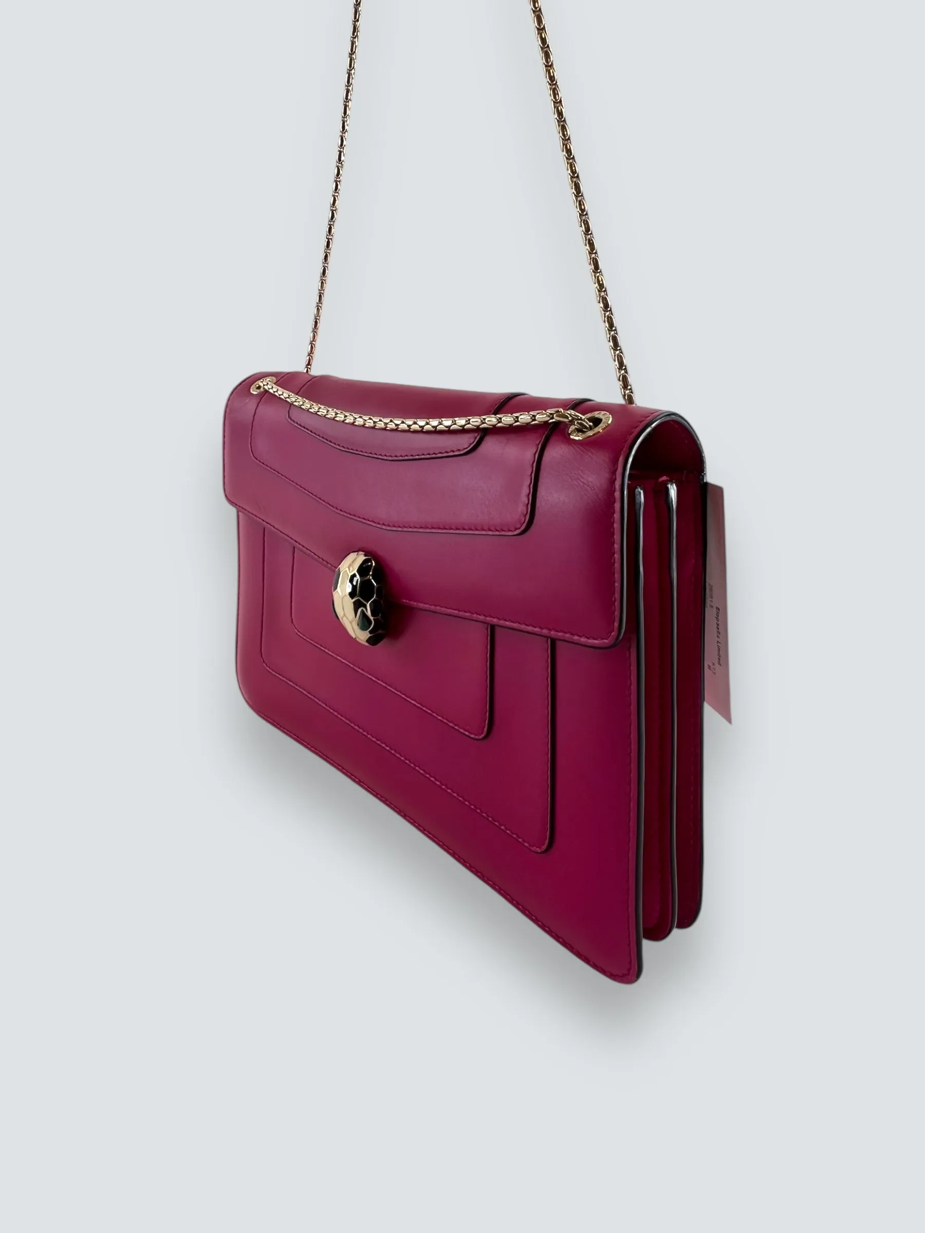 Bvlgari Pink Leather Serpentine Forever Crossbody
