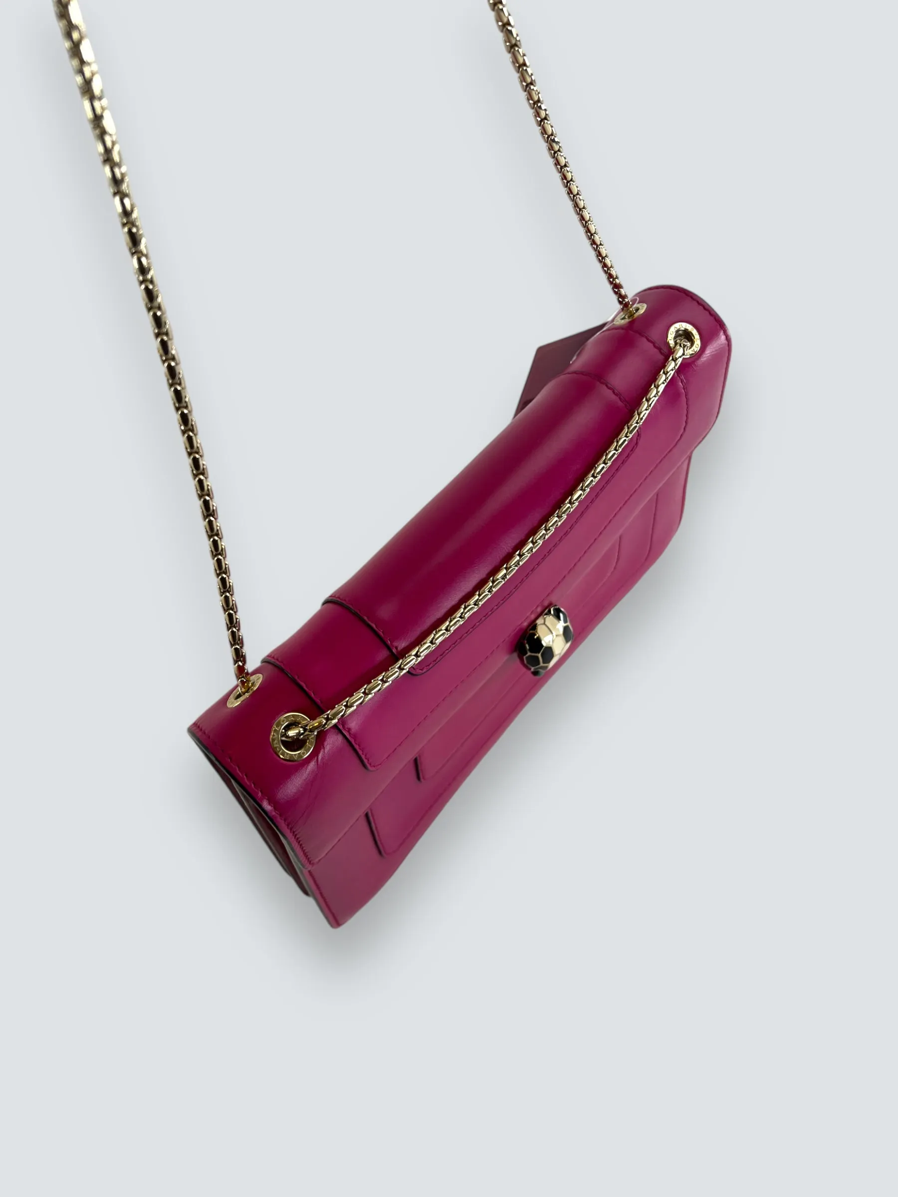 Bvlgari Pink Leather Serpentine Forever Crossbody