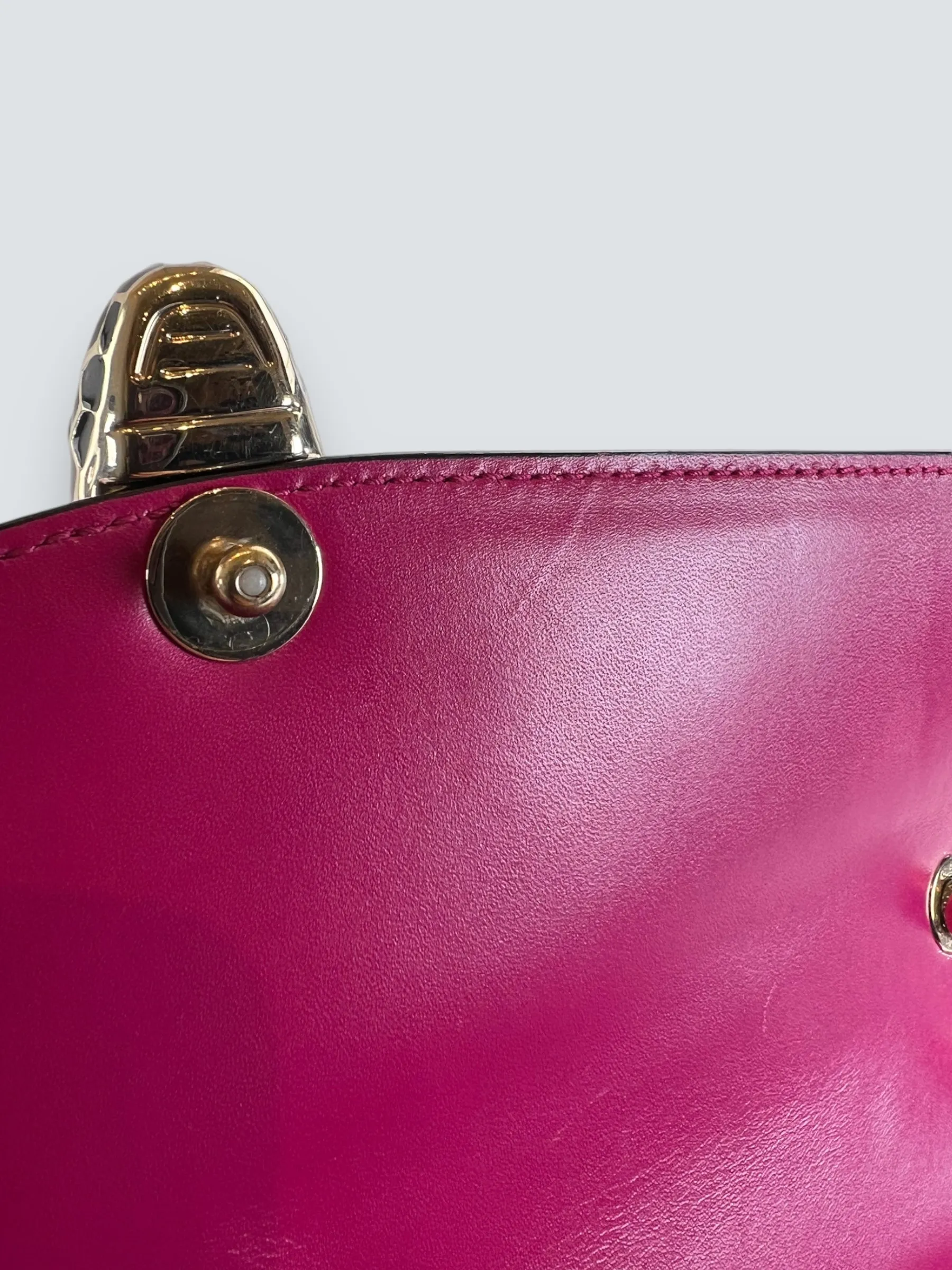 Bvlgari Pink Leather Serpentine Forever Crossbody