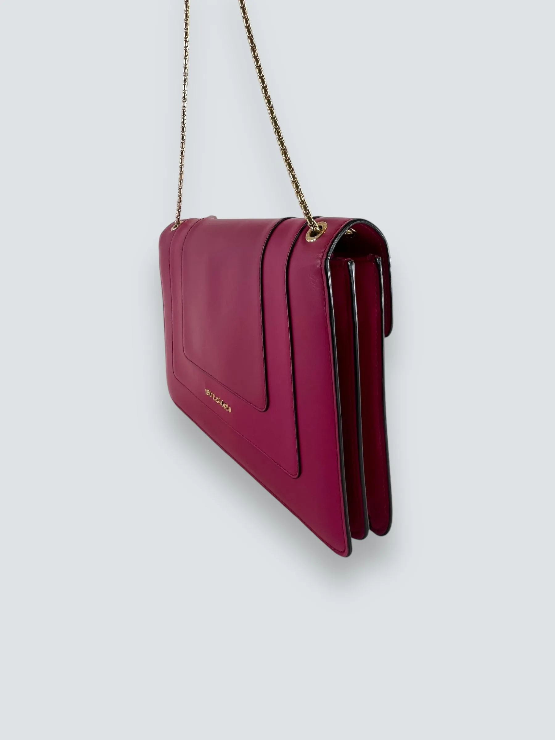 Bvlgari Pink Leather Serpentine Forever Crossbody
