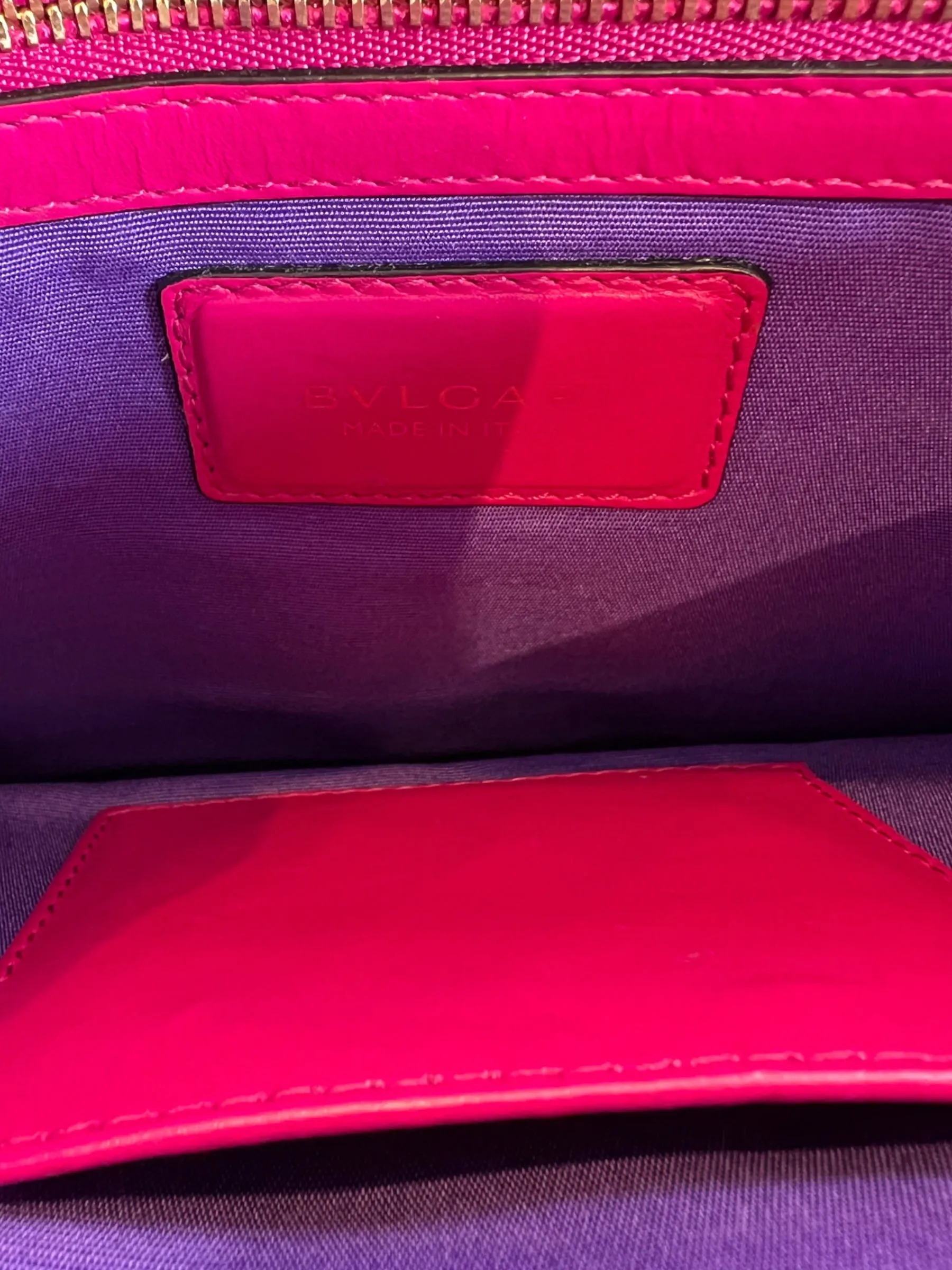 Bvlgari Pink Leather Serpentine Forever Crossbody