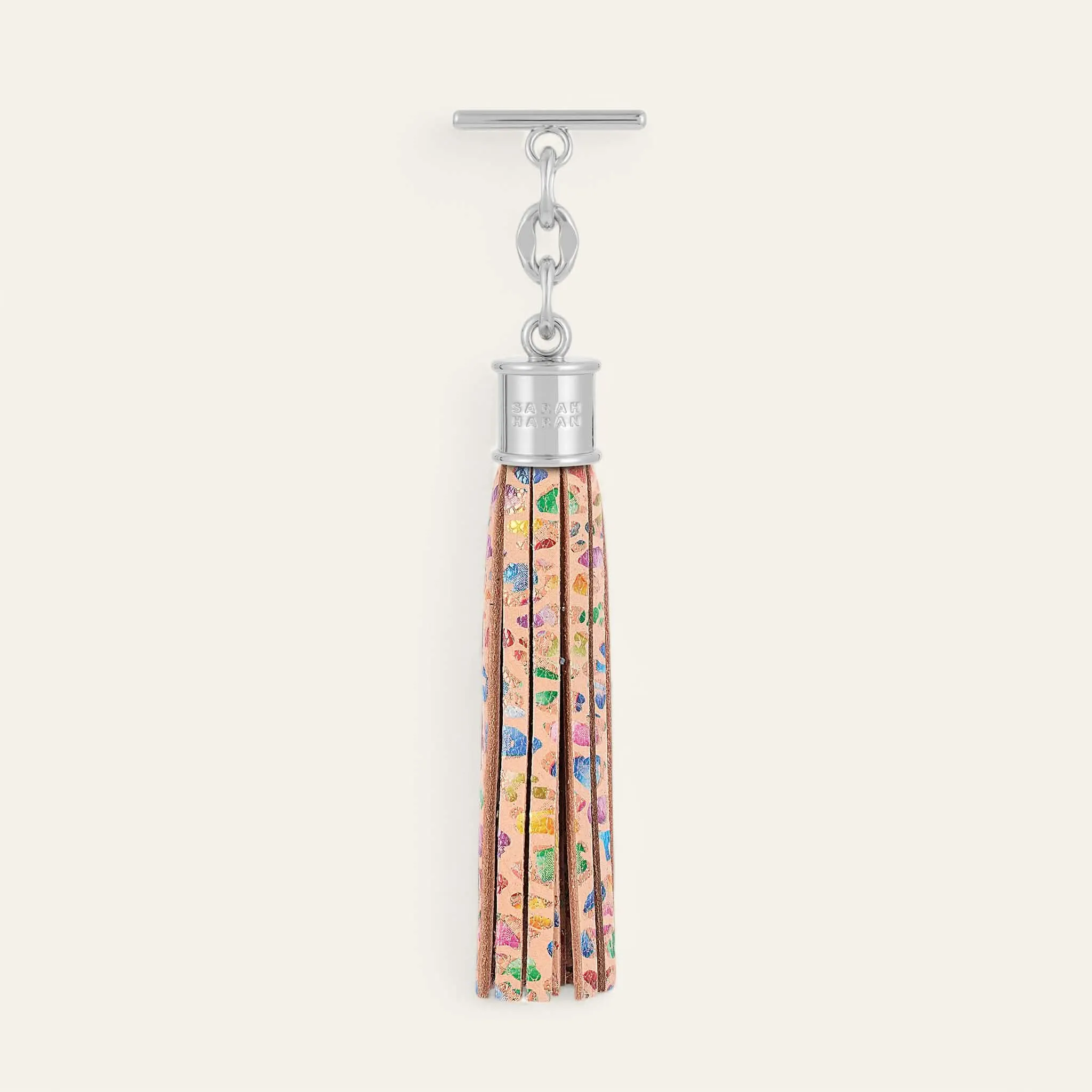 Capsule Tassel | Confetti with Silver hardware