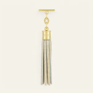 Capsule Tassel | Cream Patent Croc with Gold hardware