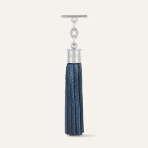 Capsule Tassel | Metallic Navy with Silver hardware