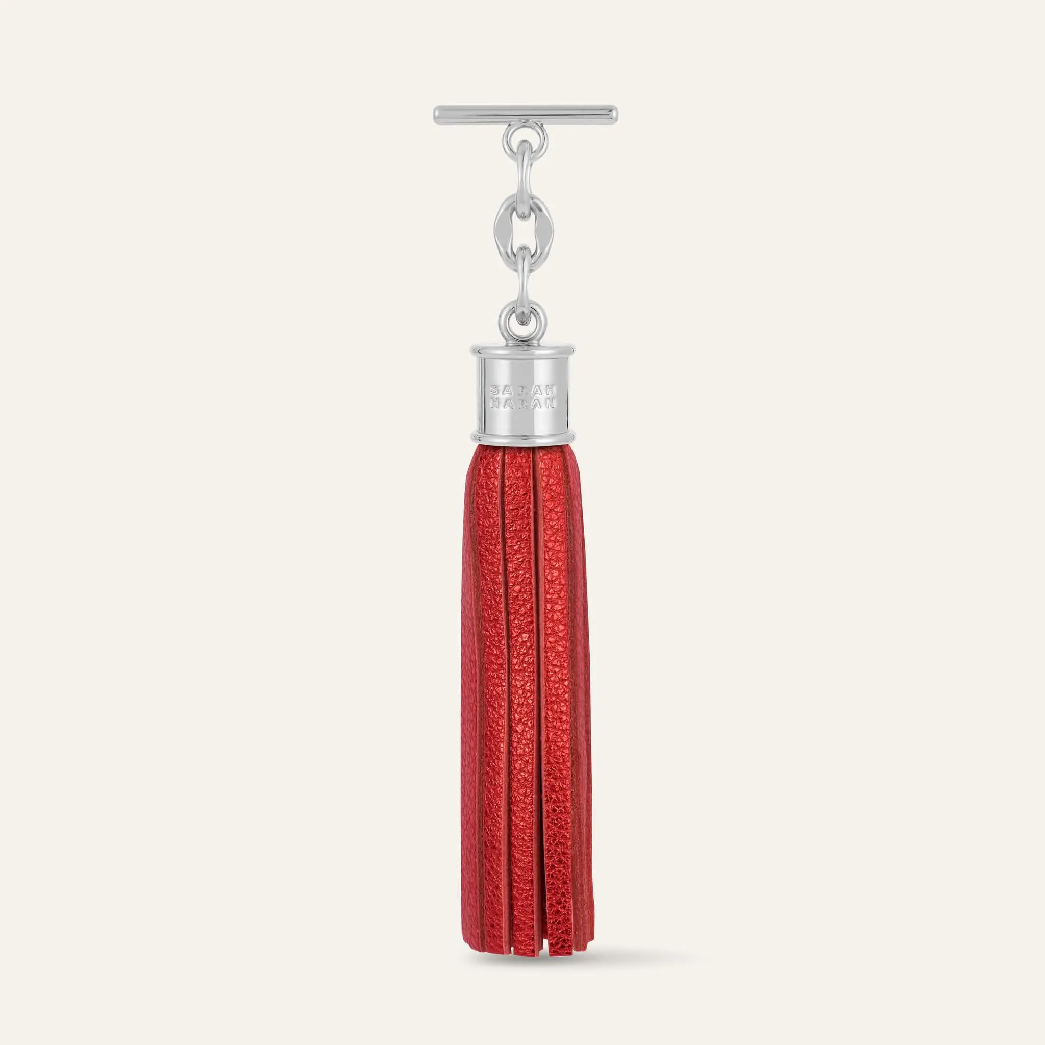 Capsule Tassel | Metallic Red with Silver hardware