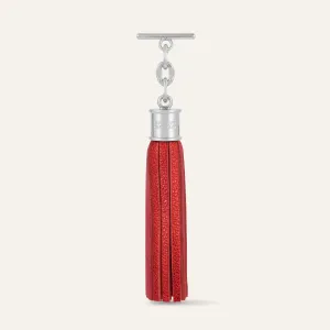 Capsule Tassel | Metallic Red with Silver hardware