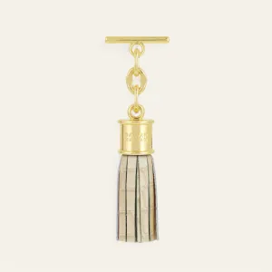 Capsule Tassel Mini | Cream Patent Croc with Gold hardware
