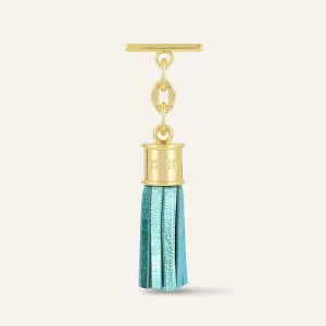 Capsule Tassel Mini | Metallic Turquoise with Gold hardware