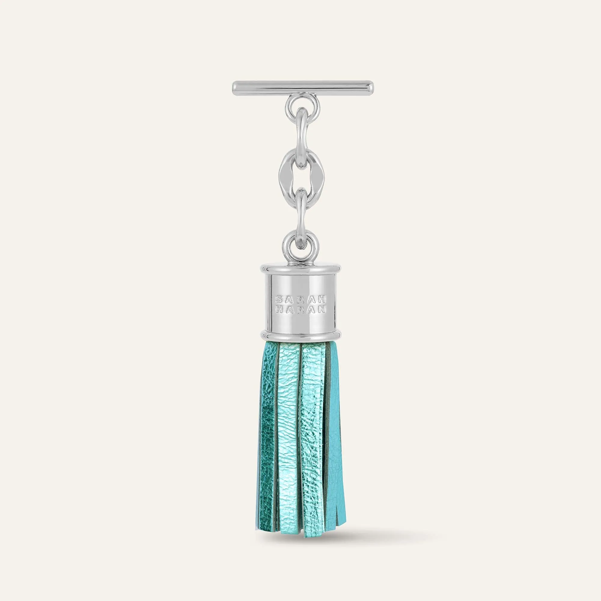 Capsule Tassel Mini | Metallic Turquoise with Silver hardware