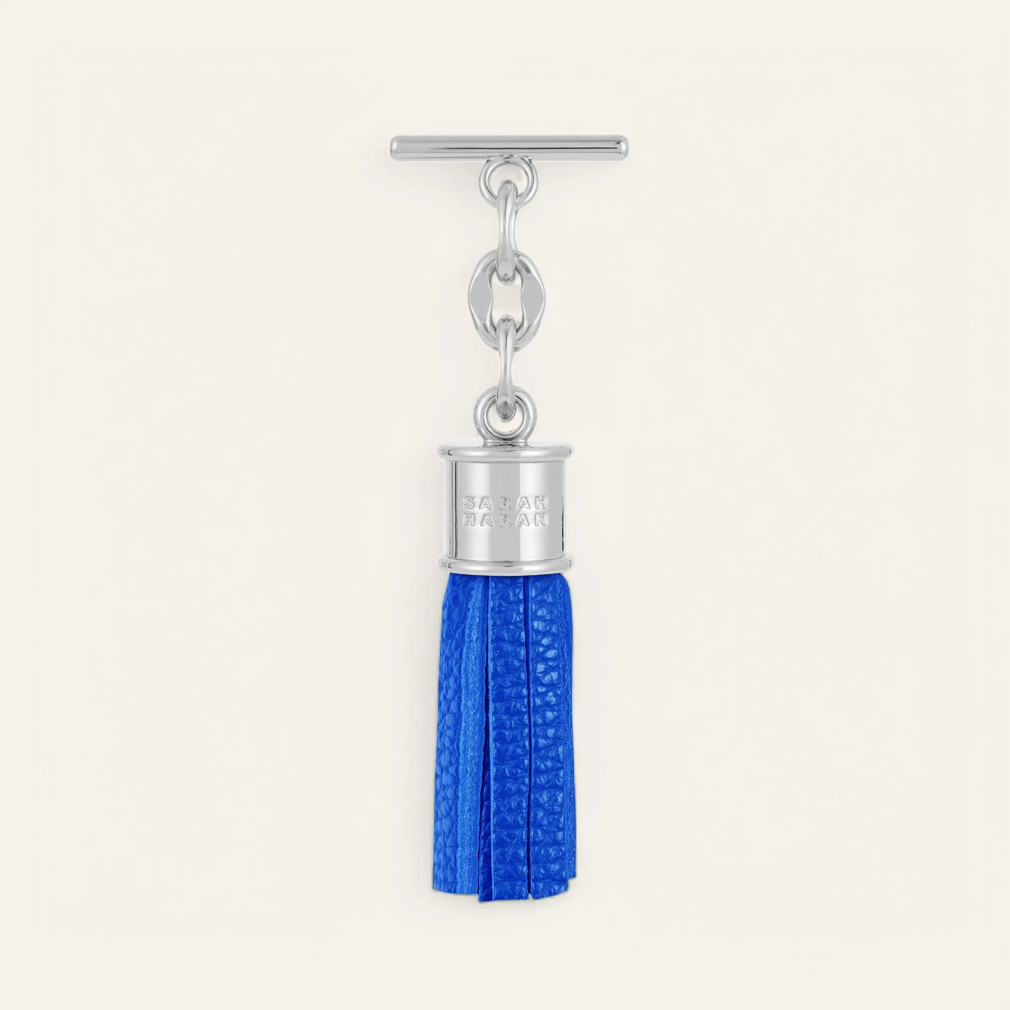 Capsule Tassel Mini | Sapphire with Silver hardware