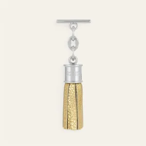 Capsule Tassel Mini | Shimmer Metallic Gold with Silver hardware