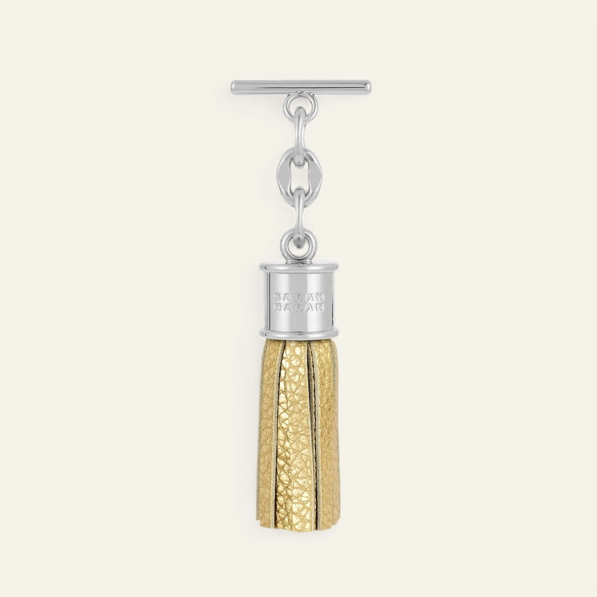 Capsule Tassel Mini | Shimmer Metallic Gold with Silver hardware