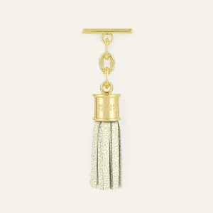 Capsule Tassel Mini | White Iced Shimmer with Gold hardware