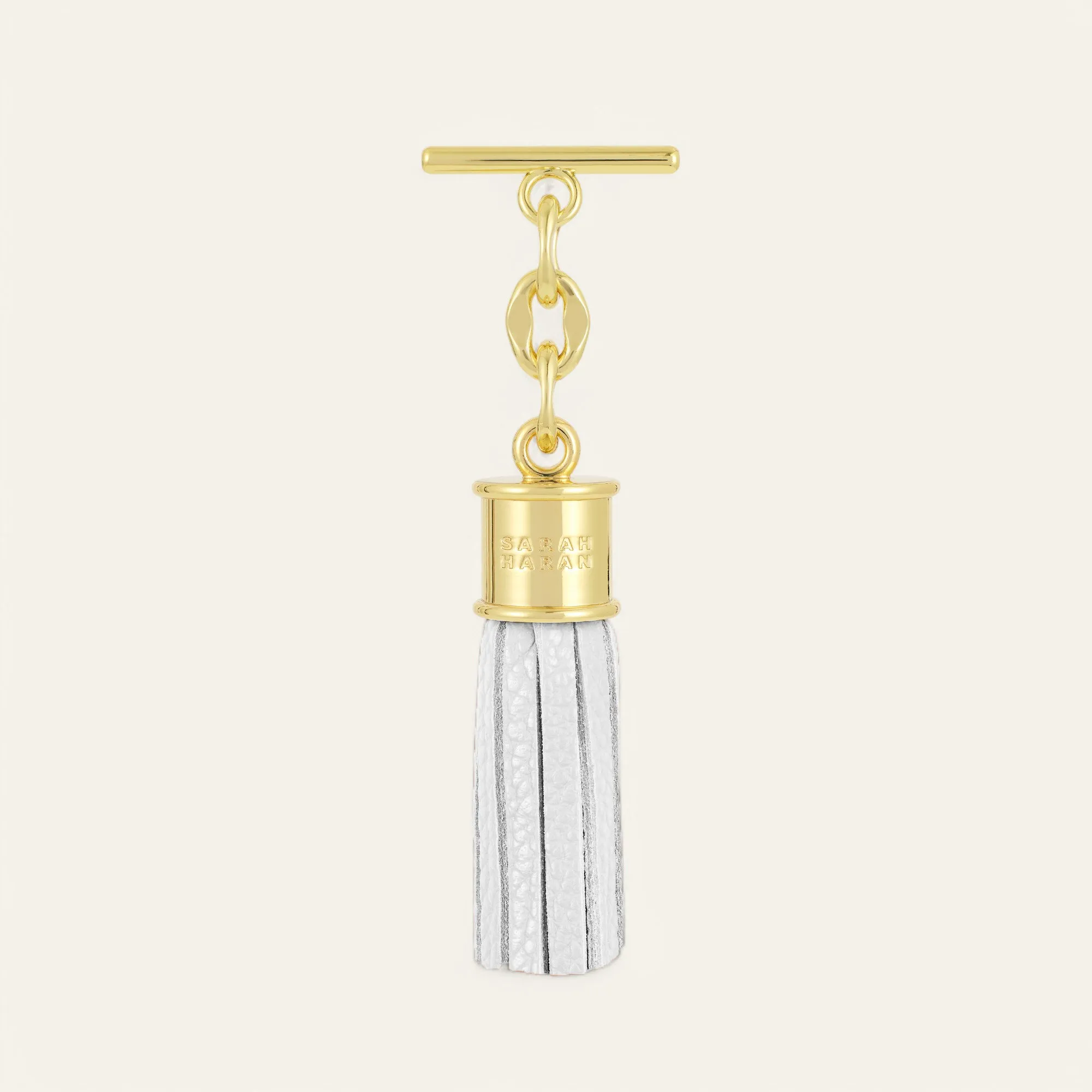 Capsule Tassel Mini | White with Gold hardware