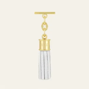 Capsule Tassel Mini | White with Gold hardware