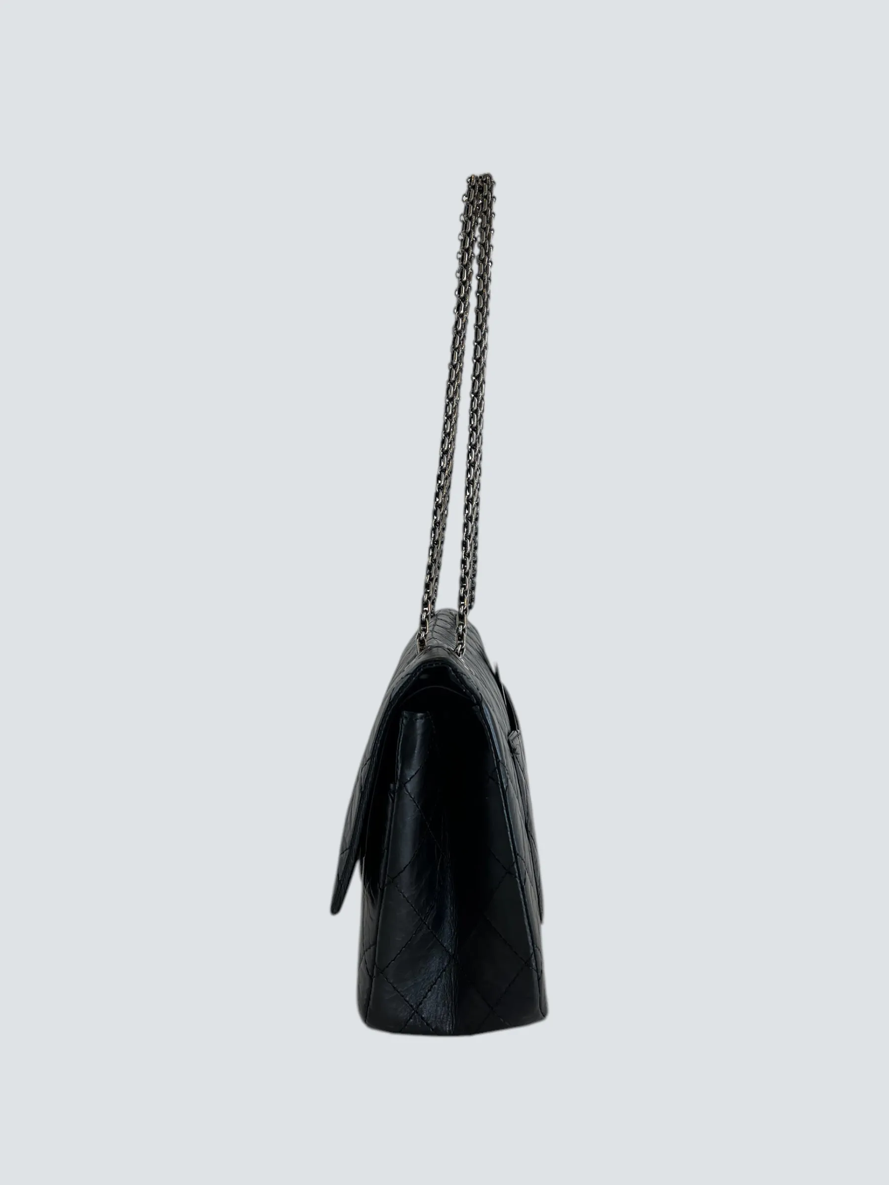 Chanel Black Calfskin Leather Medium Re-issue 2.55
