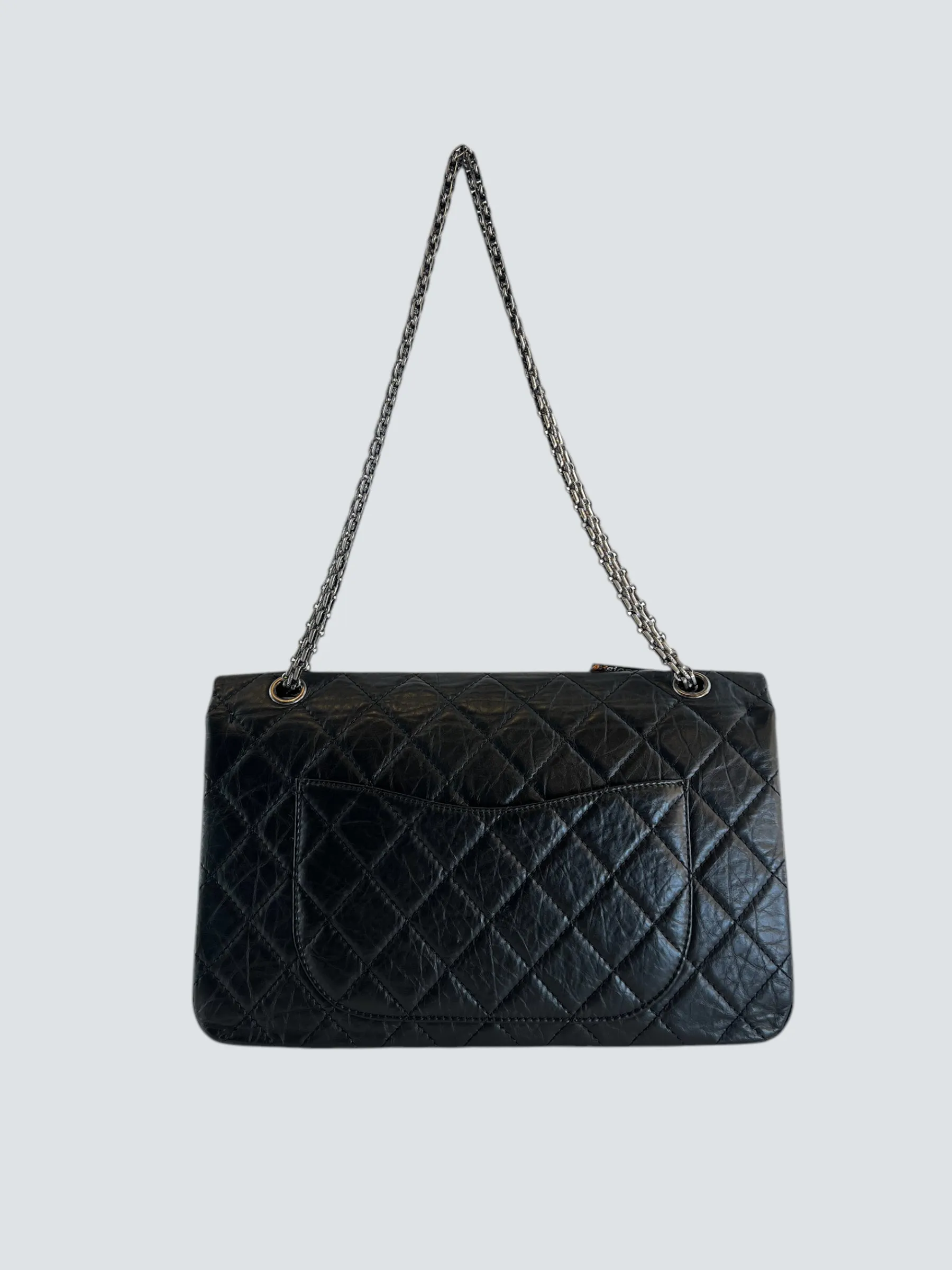 Chanel Black Calfskin Leather Medium Re-issue 2.55