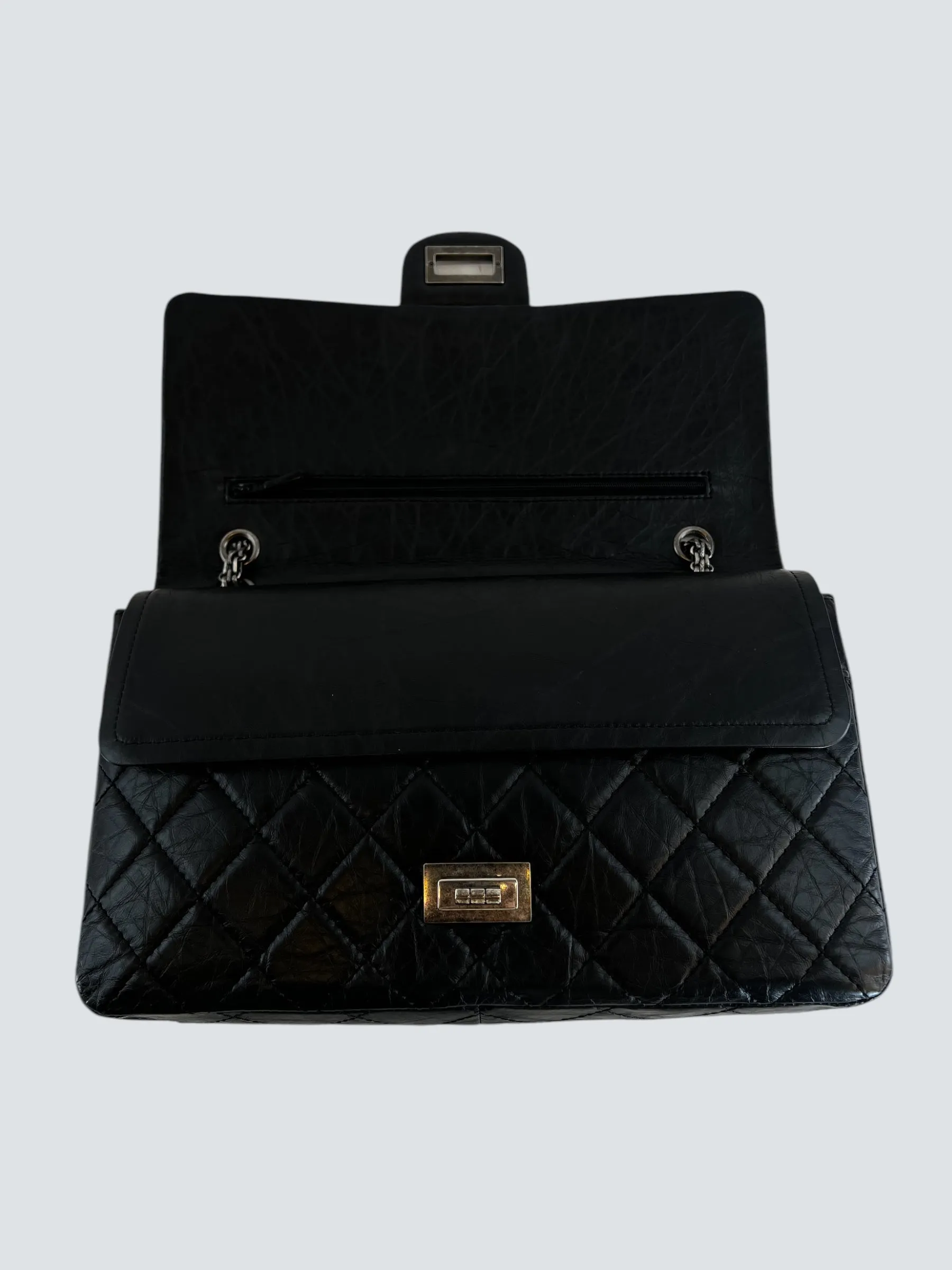 Chanel Black Calfskin Leather Medium Re-issue 2.55