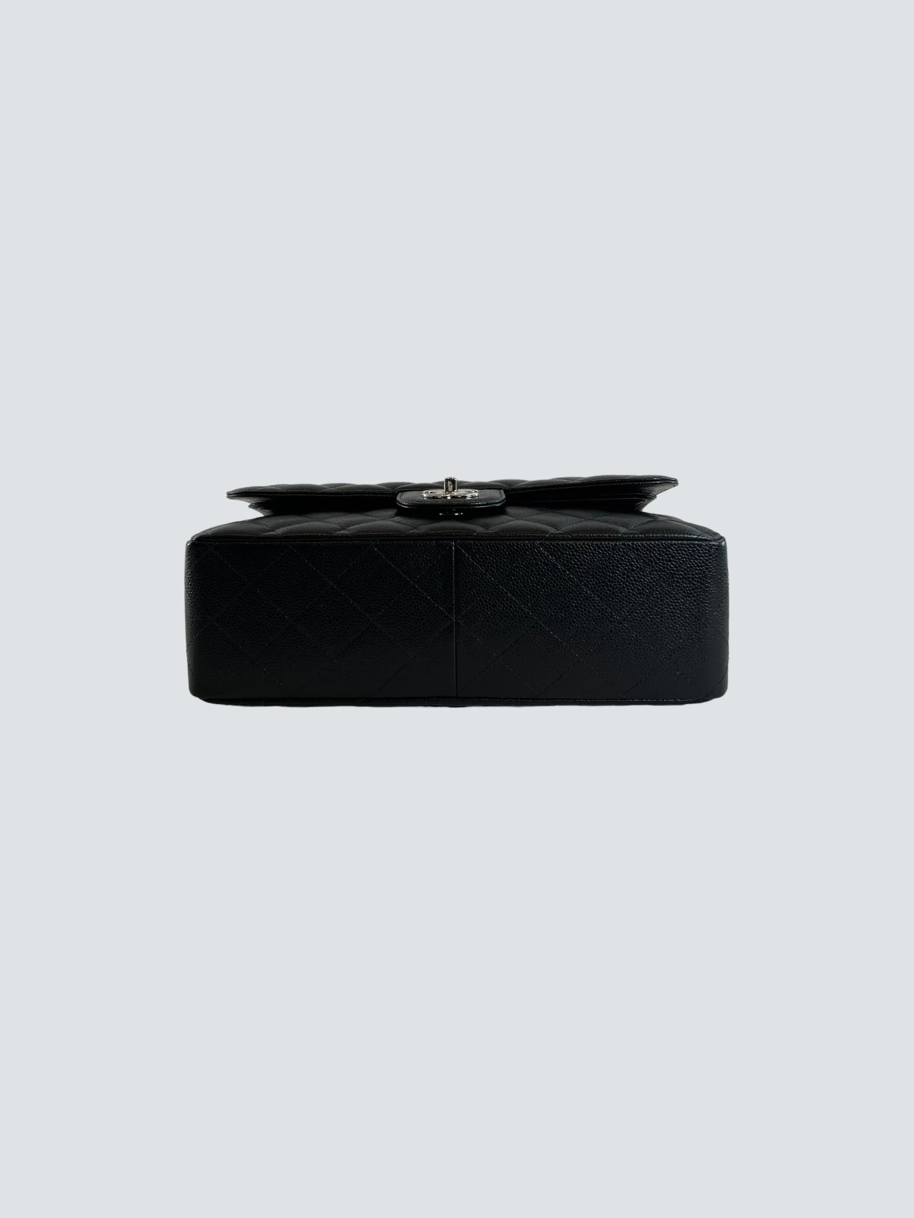 Chanel Black Caviar Leather Jumbo Double Flap
