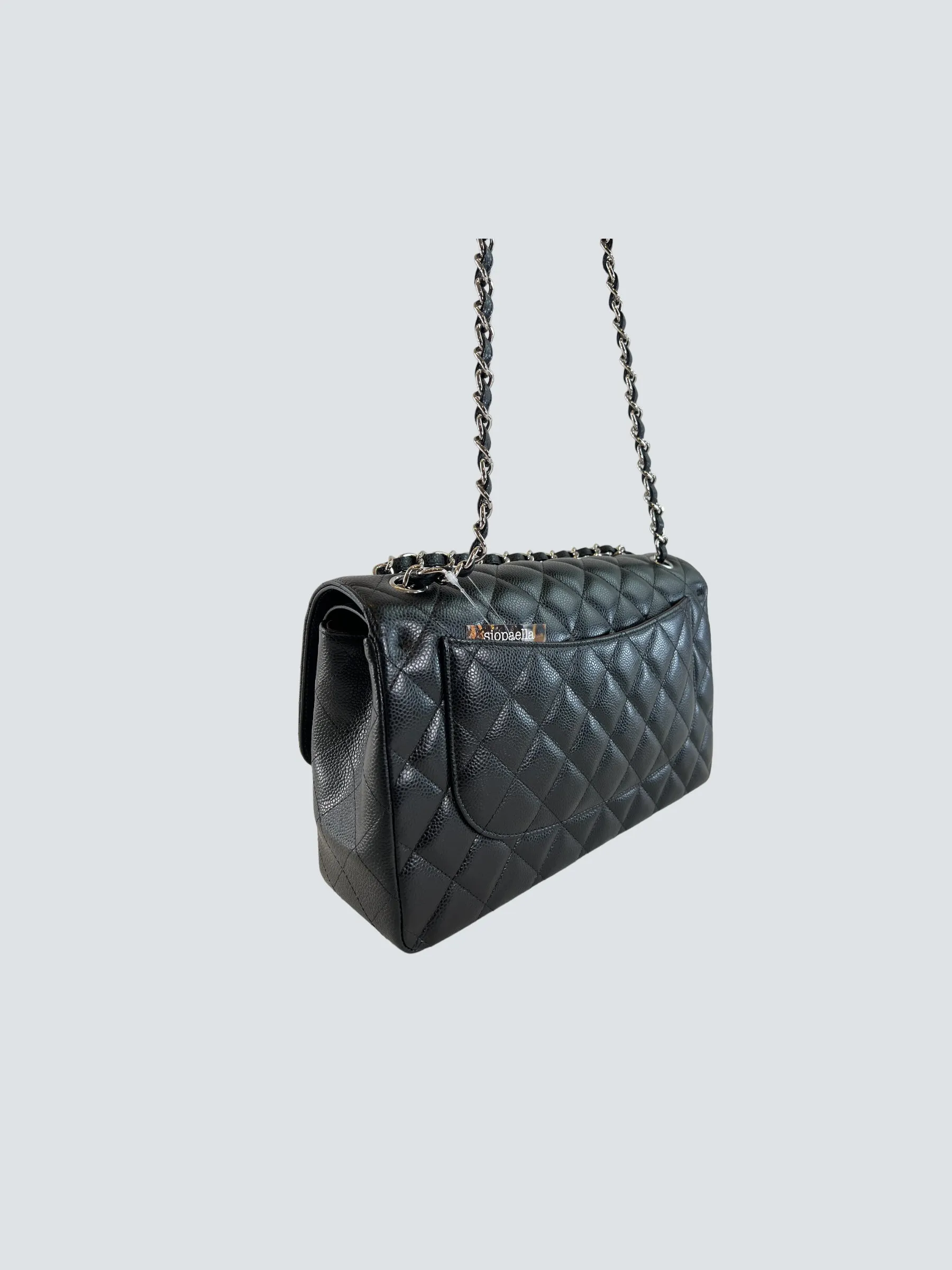 Chanel Black Caviar Leather Jumbo Double Flap