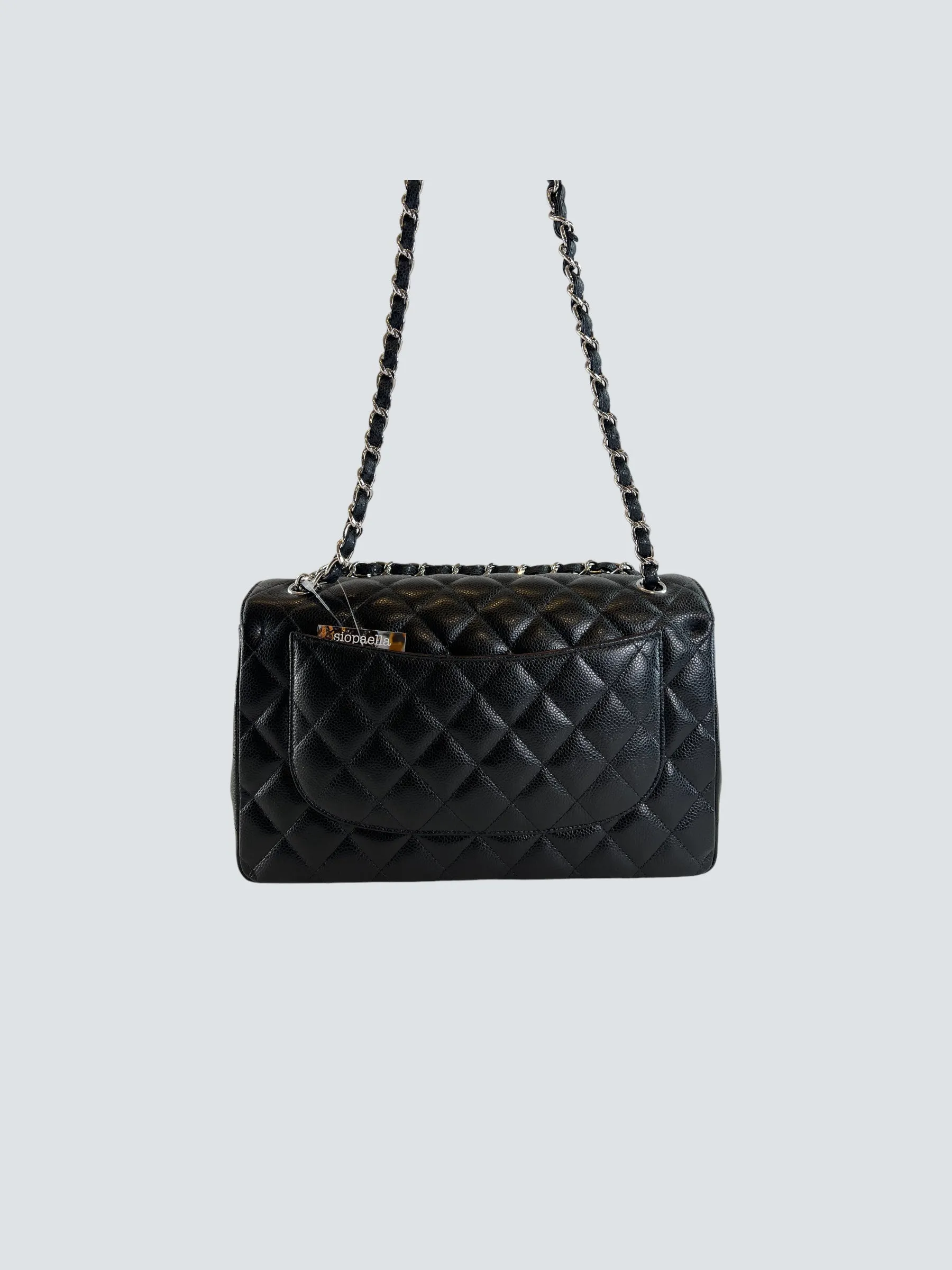 Chanel Black Caviar Leather Jumbo Double Flap