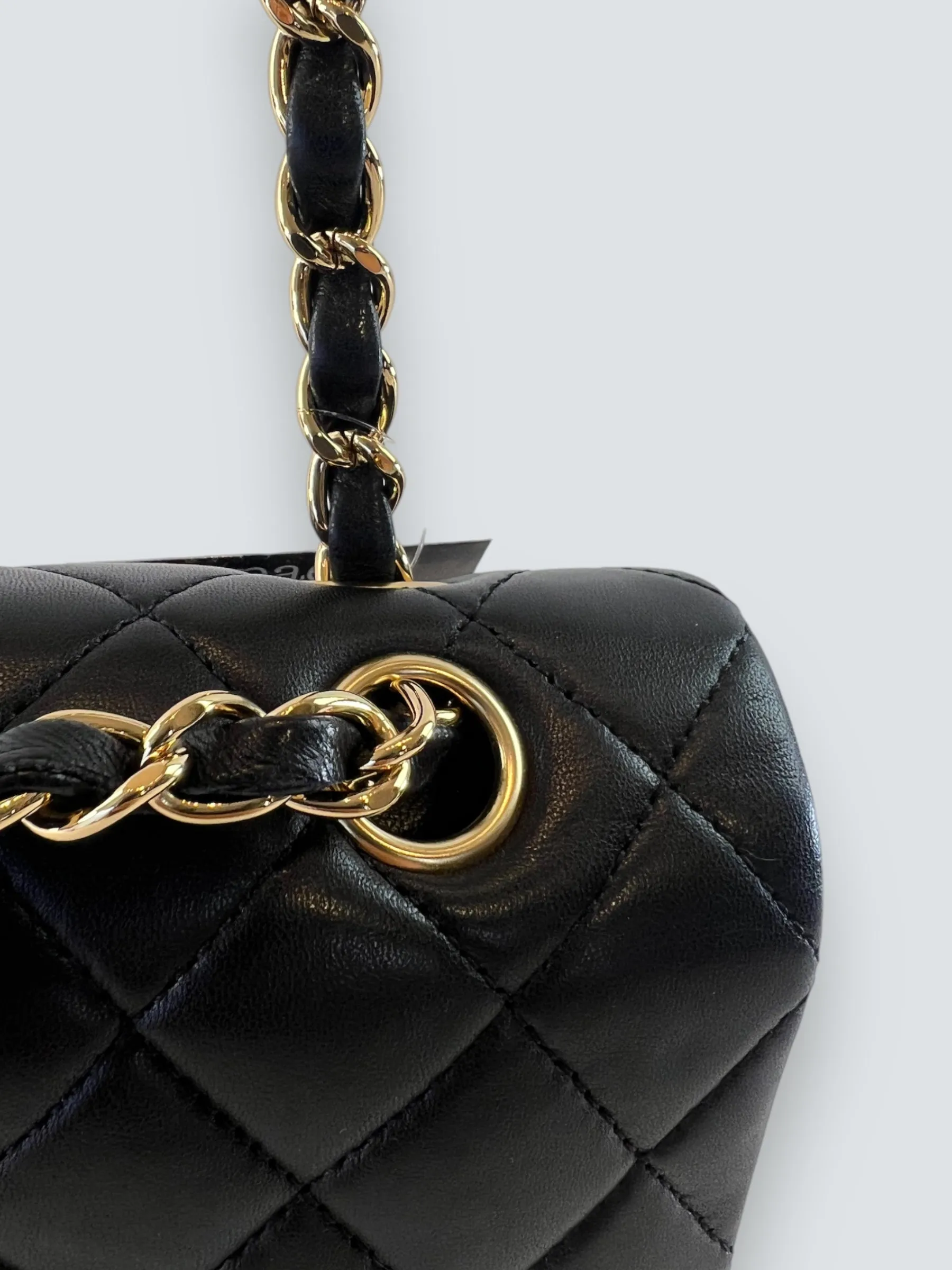 Chanel Black Lambskin Leather Medium Double Flap