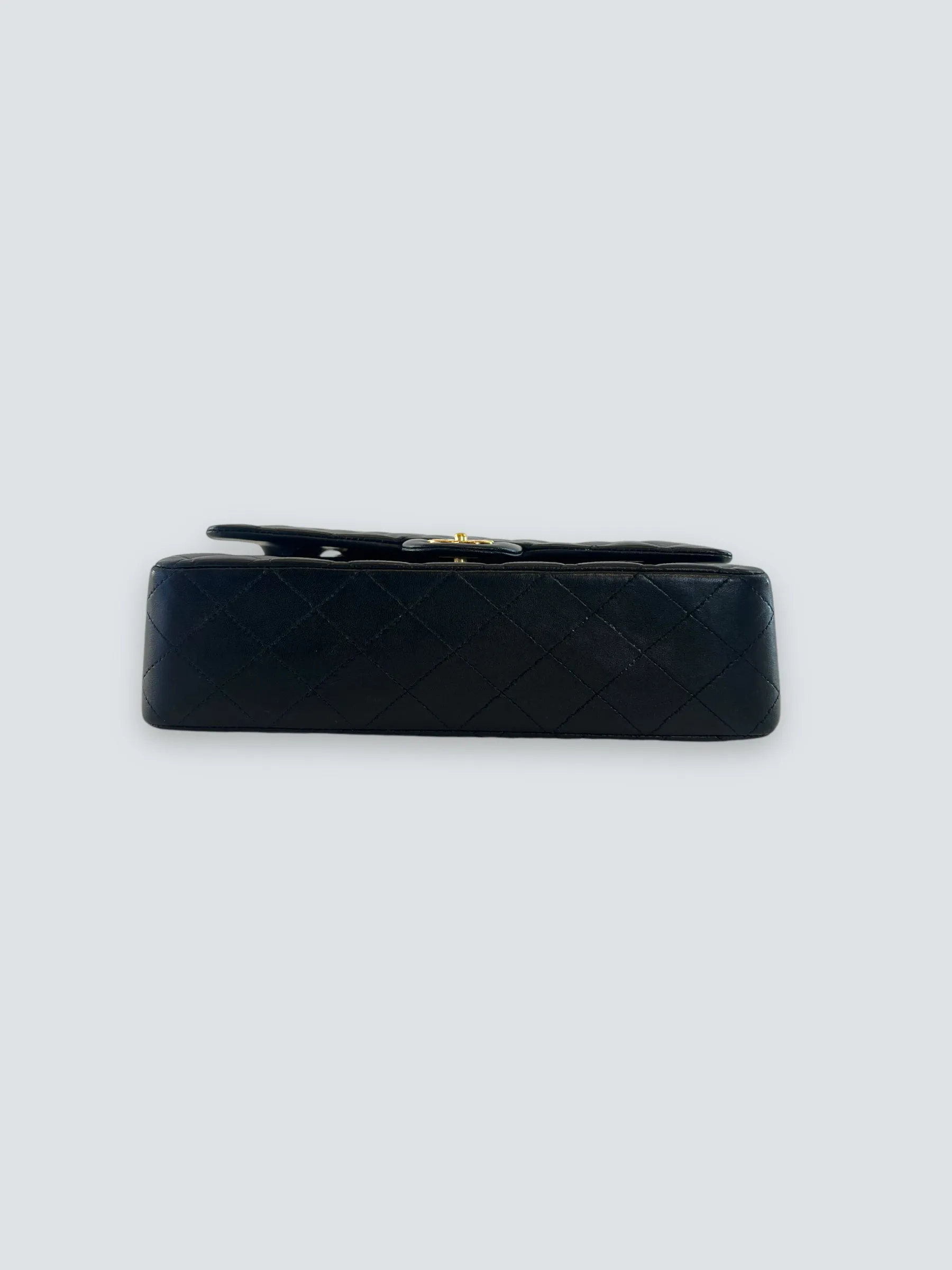 Chanel Black Lambskin Leather Medium Double Flap