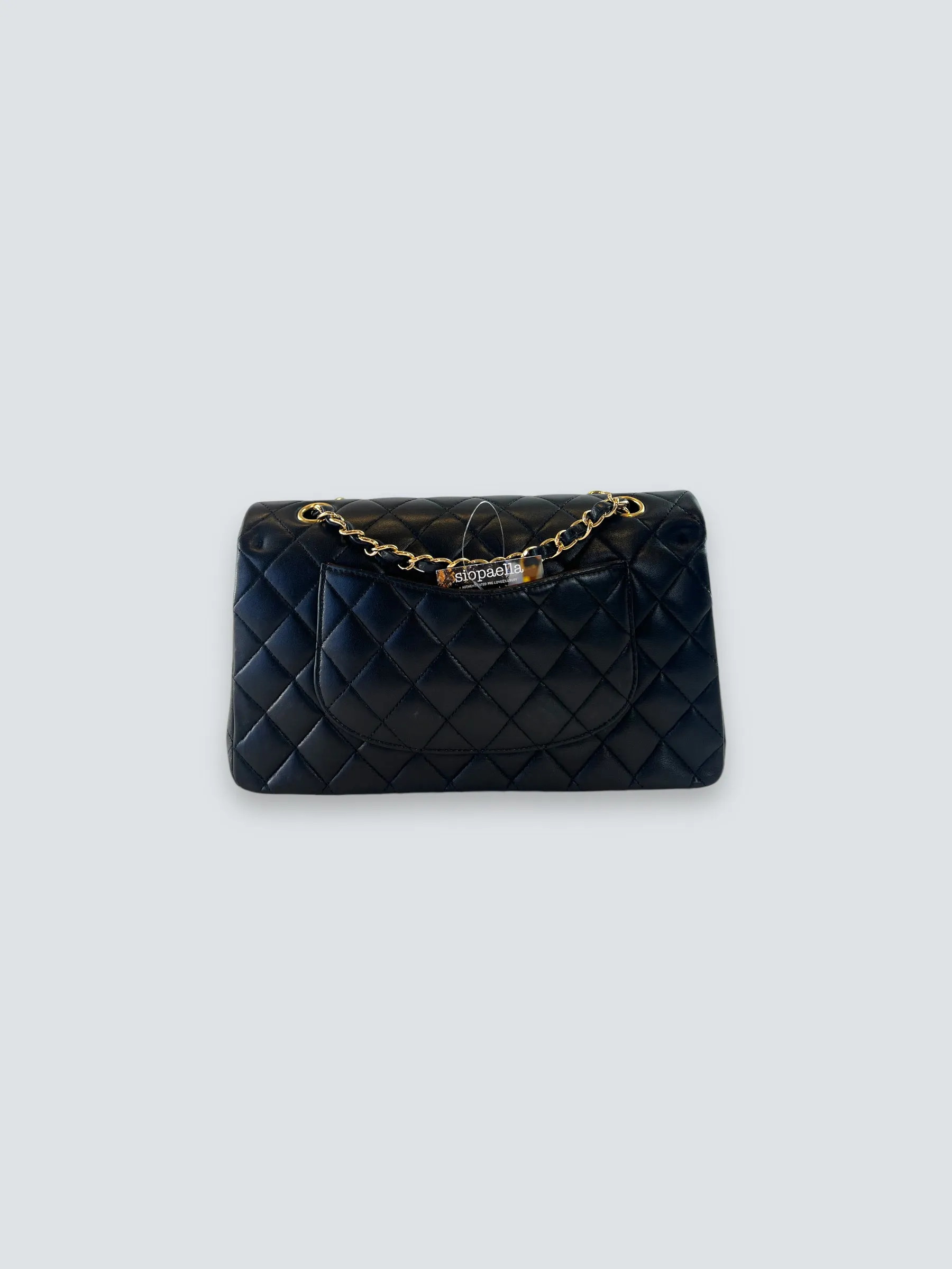 Chanel Black Lambskin Leather Medium Double Flap