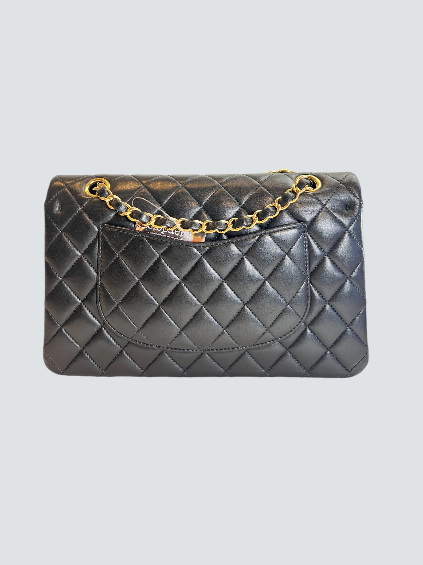 Chanel Black Lambskin Leather Medium Double Flap